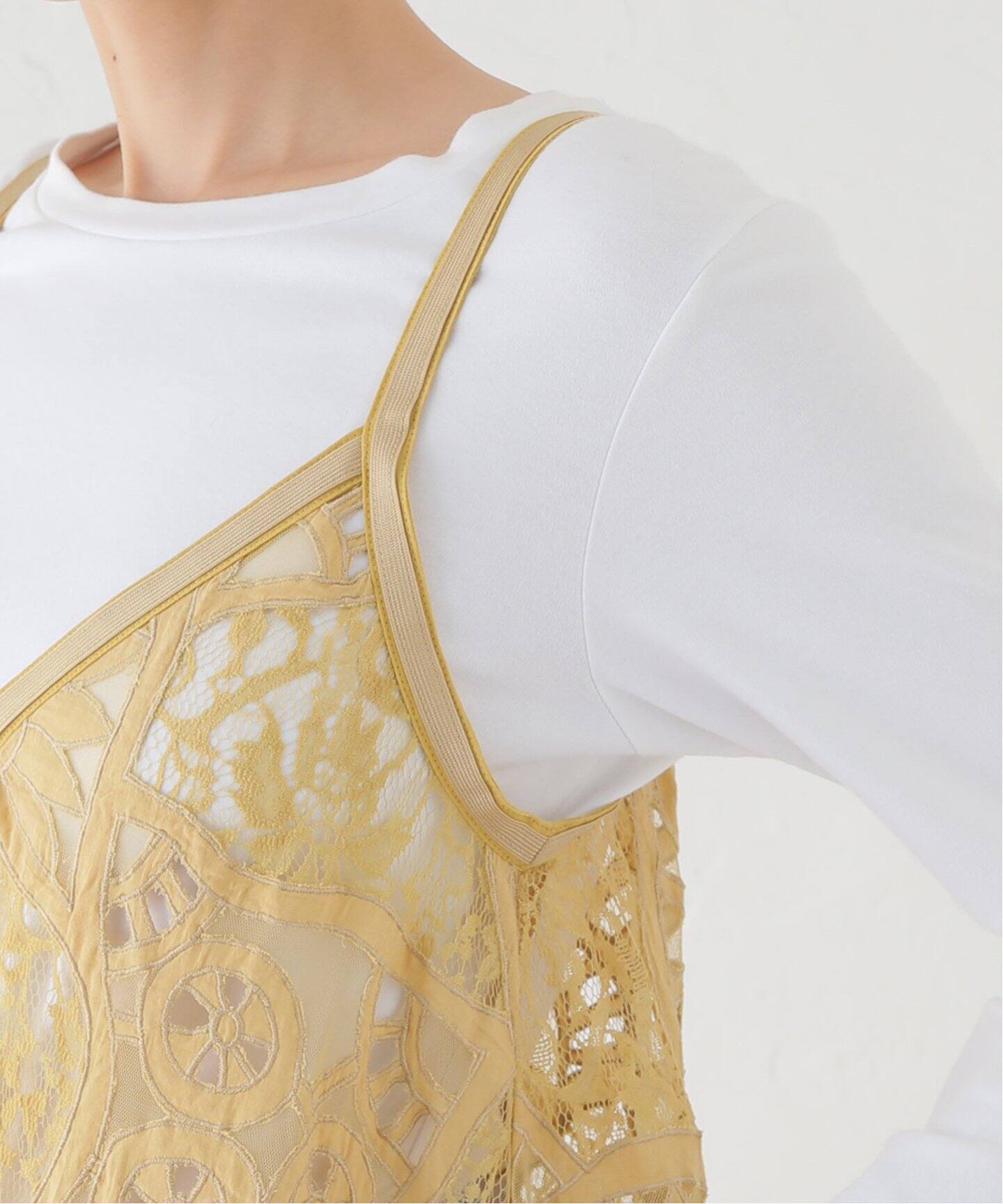 IENA LA BOUCLE カットワークレースキャミワンピース（ワンピース  