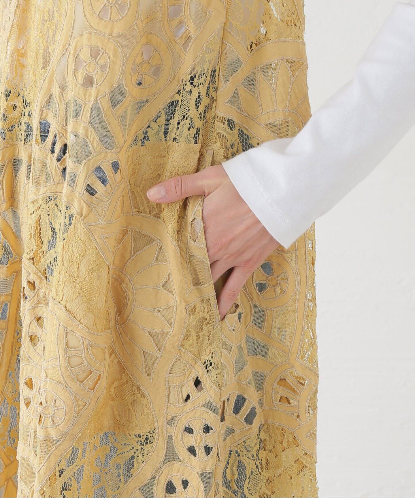 IENA LA BOUCLE カットワークレースキャミワンピース（ワンピース  