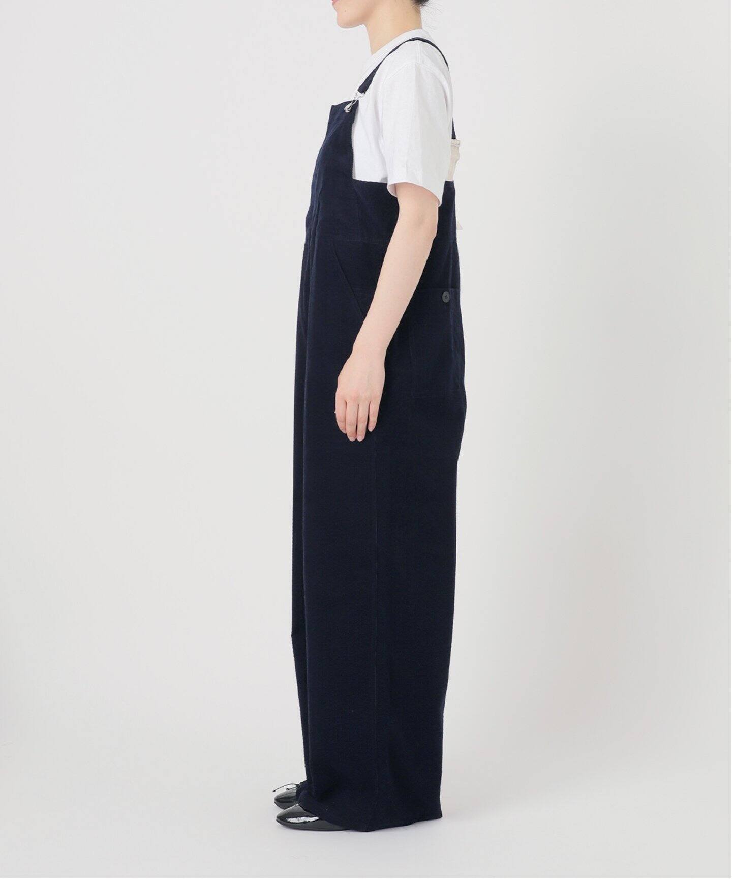 追加》IENA LA BOUCLE 21Wコールオーバーオール（ネイビー 