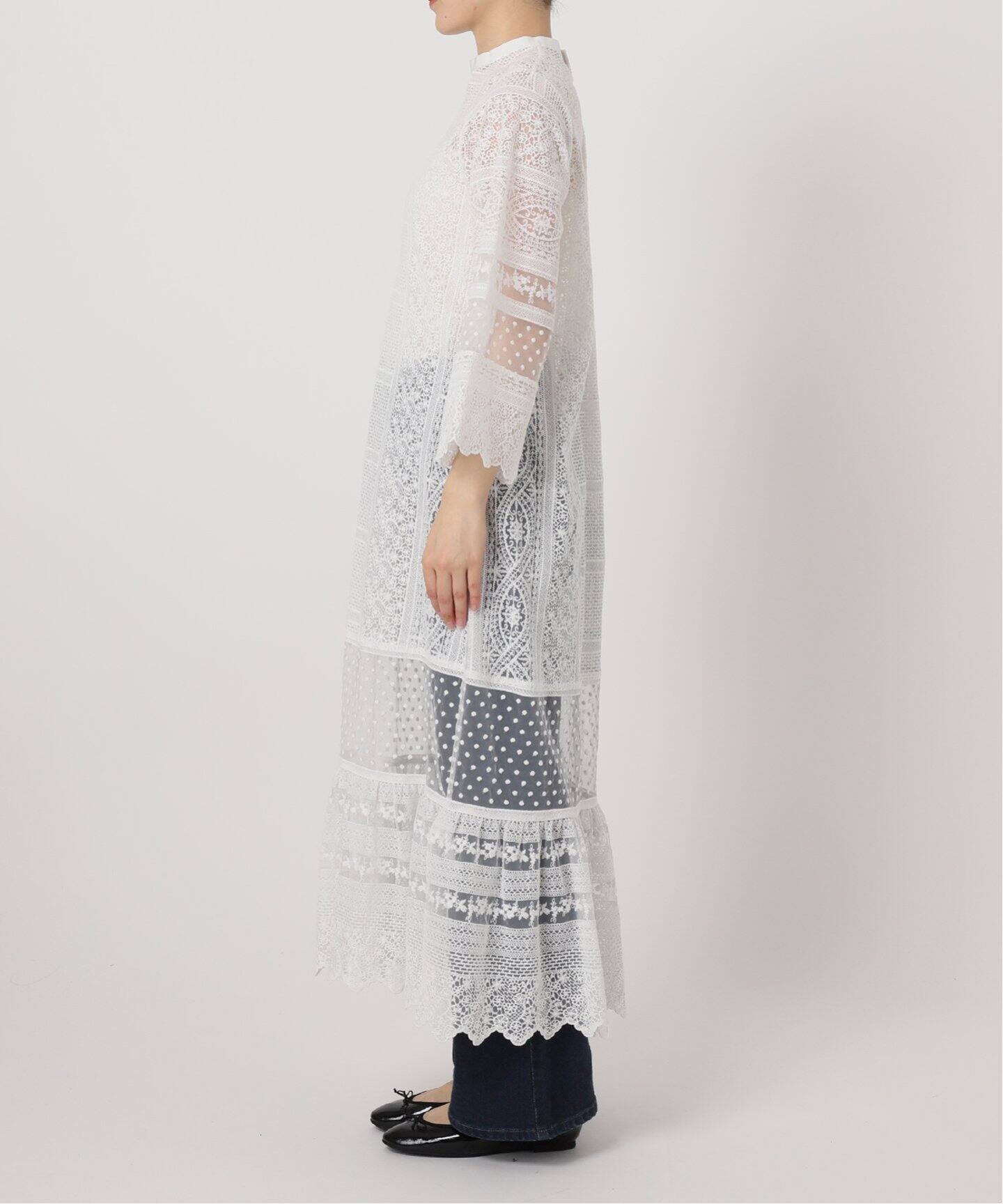 IENA LA BOUCLE チュールエンブロイダリー ワンピース（ワンピース 