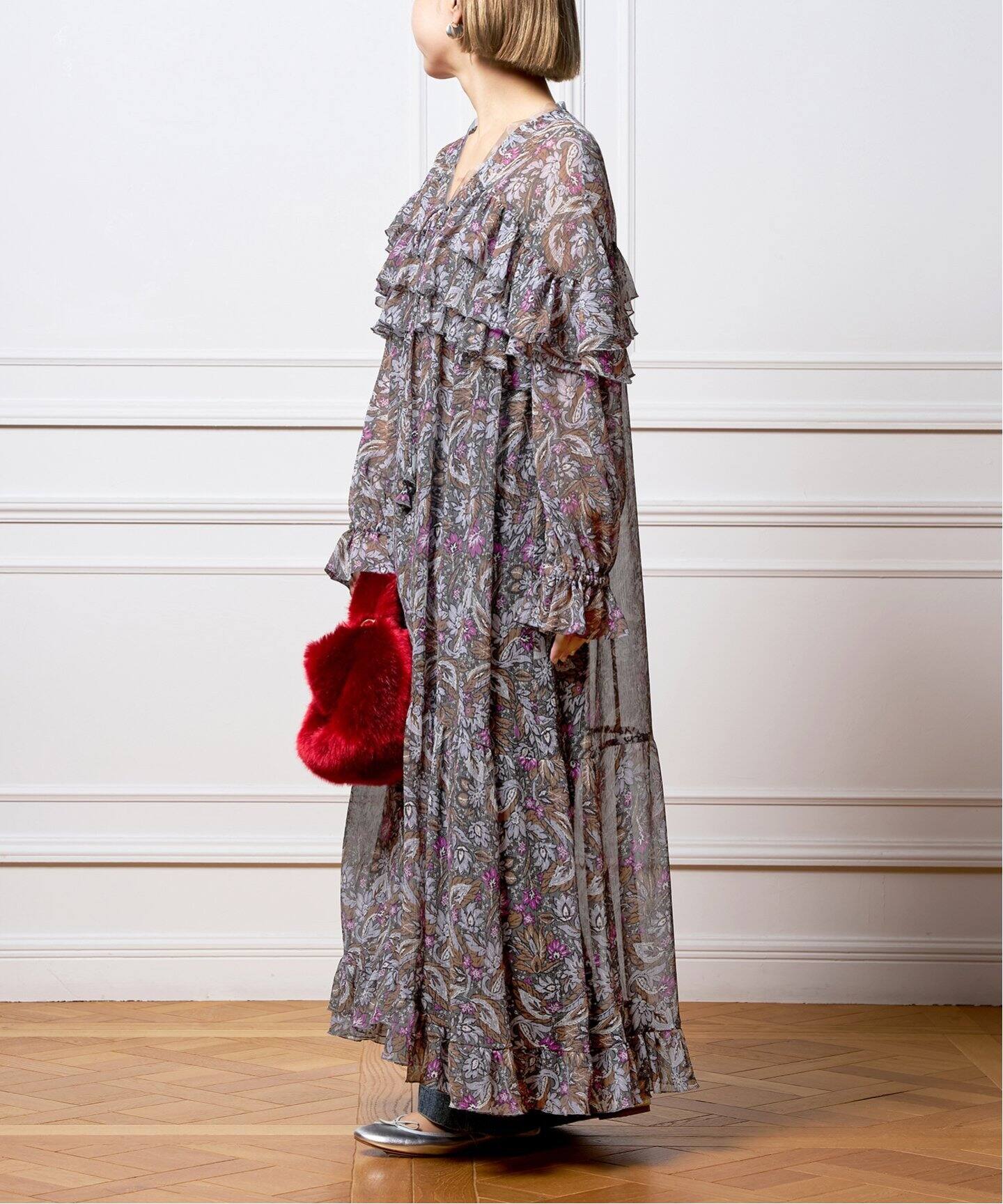 IENA LA BOUCLE リングプリントミニワンピース