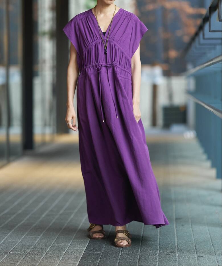 IENA LA BOUCLE コットンラミーワンピース（ワンピース）｜IENA  