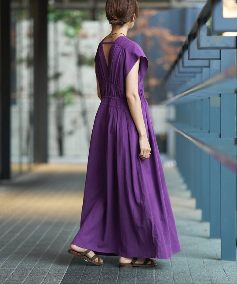 IENA LA BOUCLE コットンラミーワンピース（ワンピース）｜IENA  