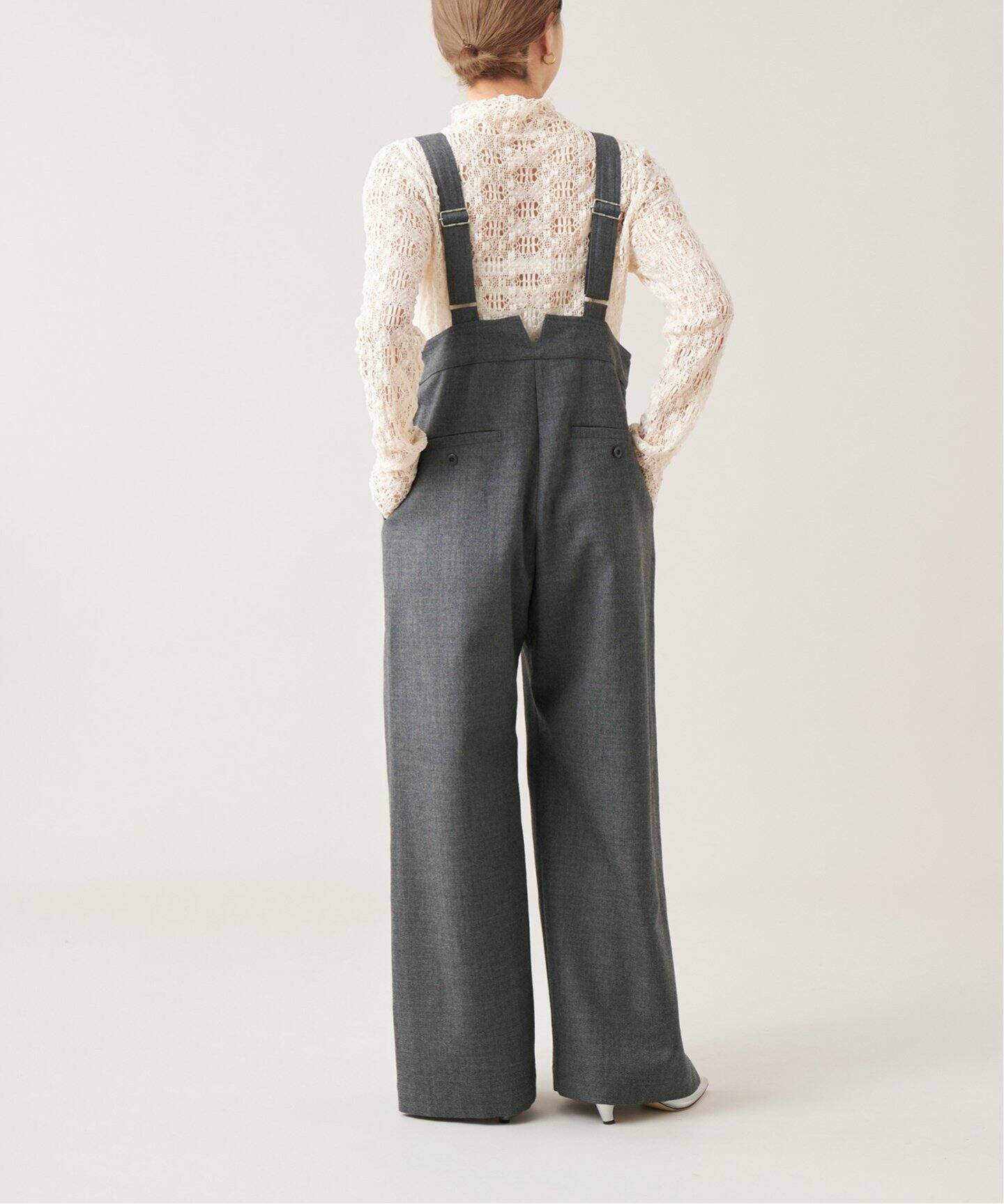 IENA LA BOUCLE ハイツイストウール 40sオーバーパンツ（サロペット  