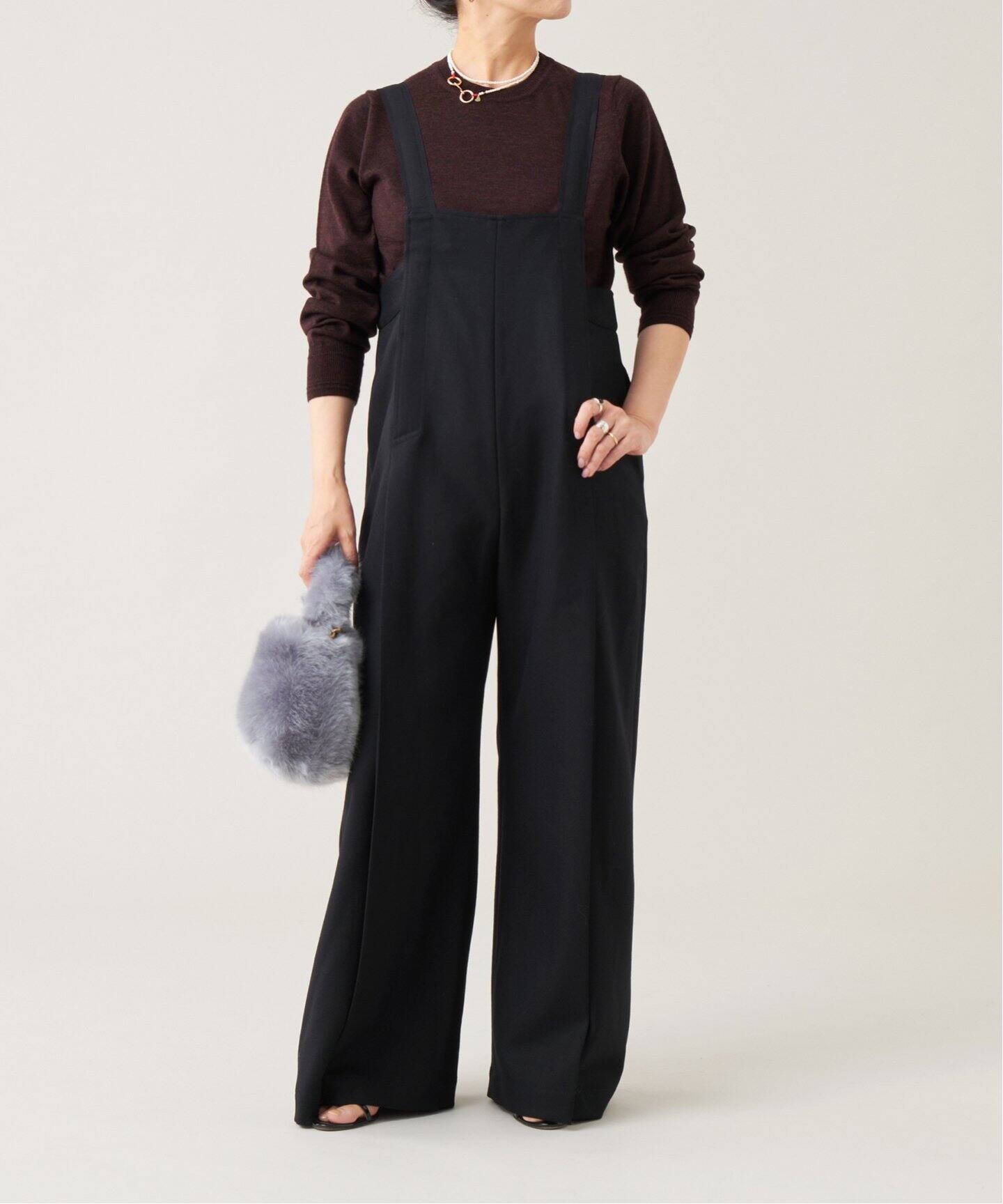 IENA LA BOUCLE ハイツイストウール 40sオーバーパンツ（サロペット  