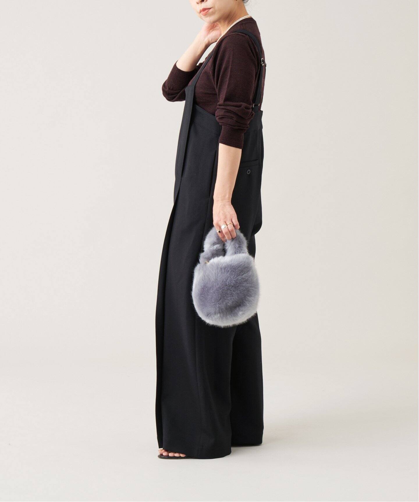 IENA LA BOUCLE ハイツイストウール 40sオーバーパンツ（サロペット 