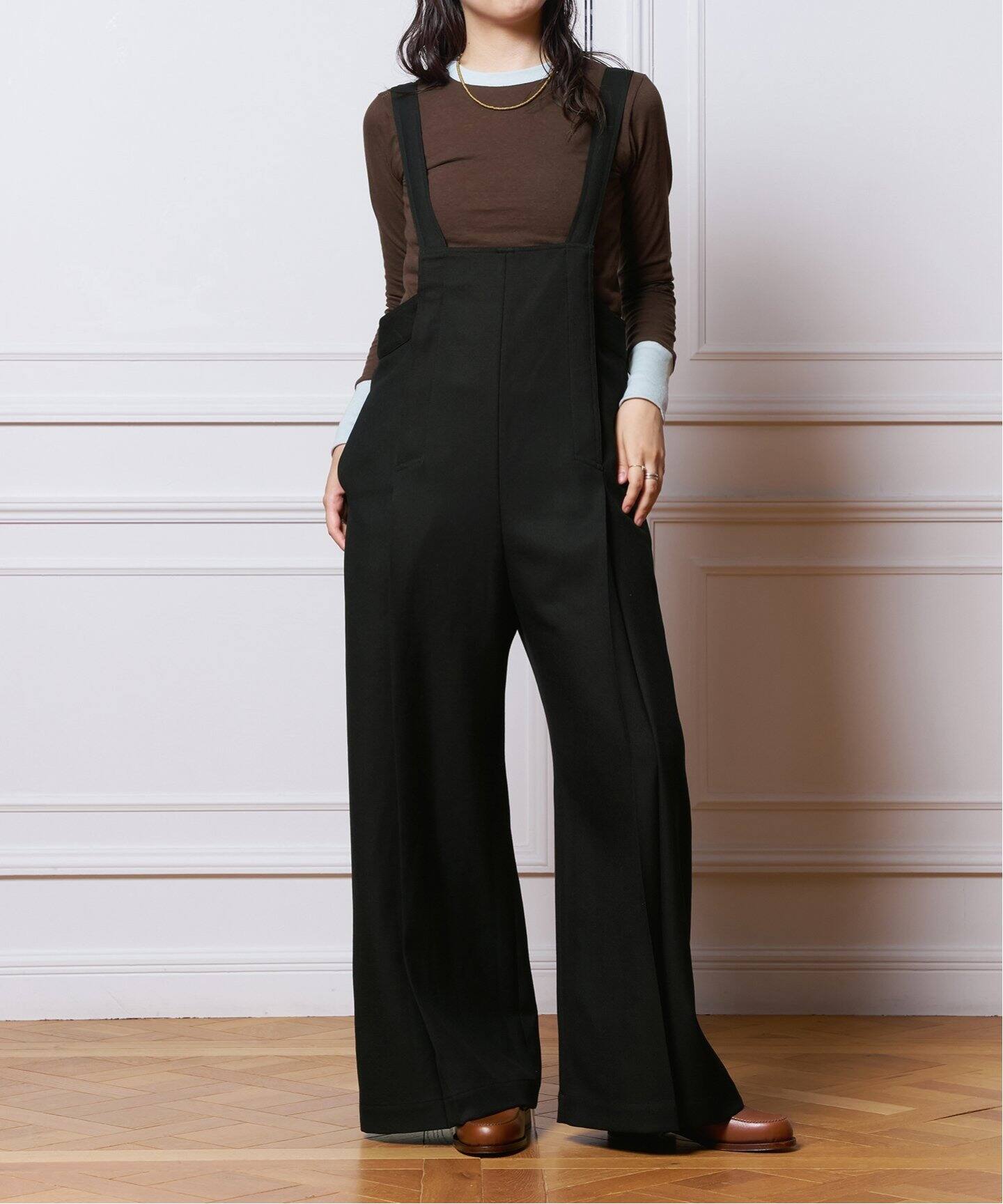 IENA LA BOUCLE ハイツイストウール 40sオーバーパンツ（サロペット  