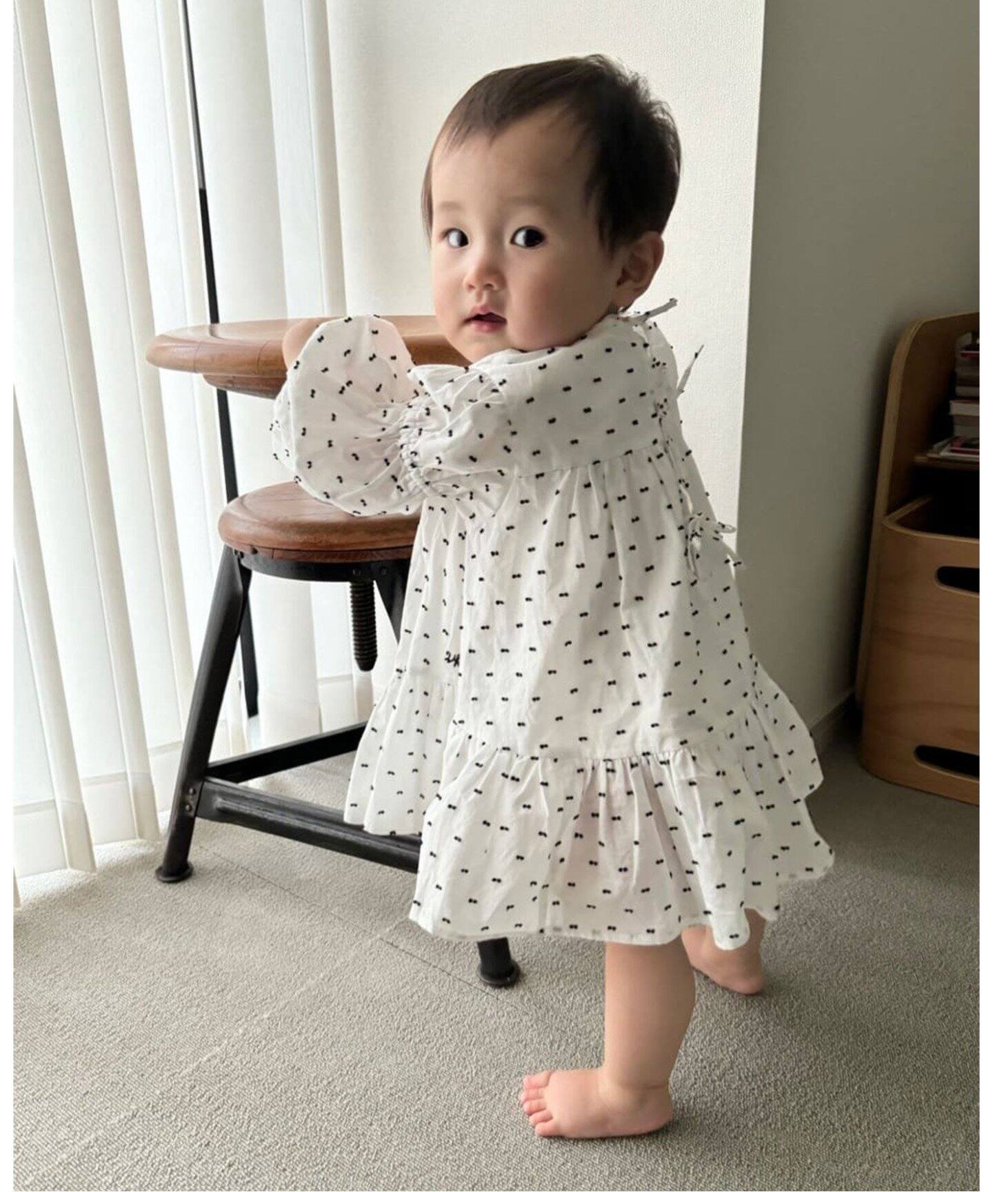 Uhr baby&kids】別注ドットミニドレス baby-kids(80cm-120cm)（キッズ  