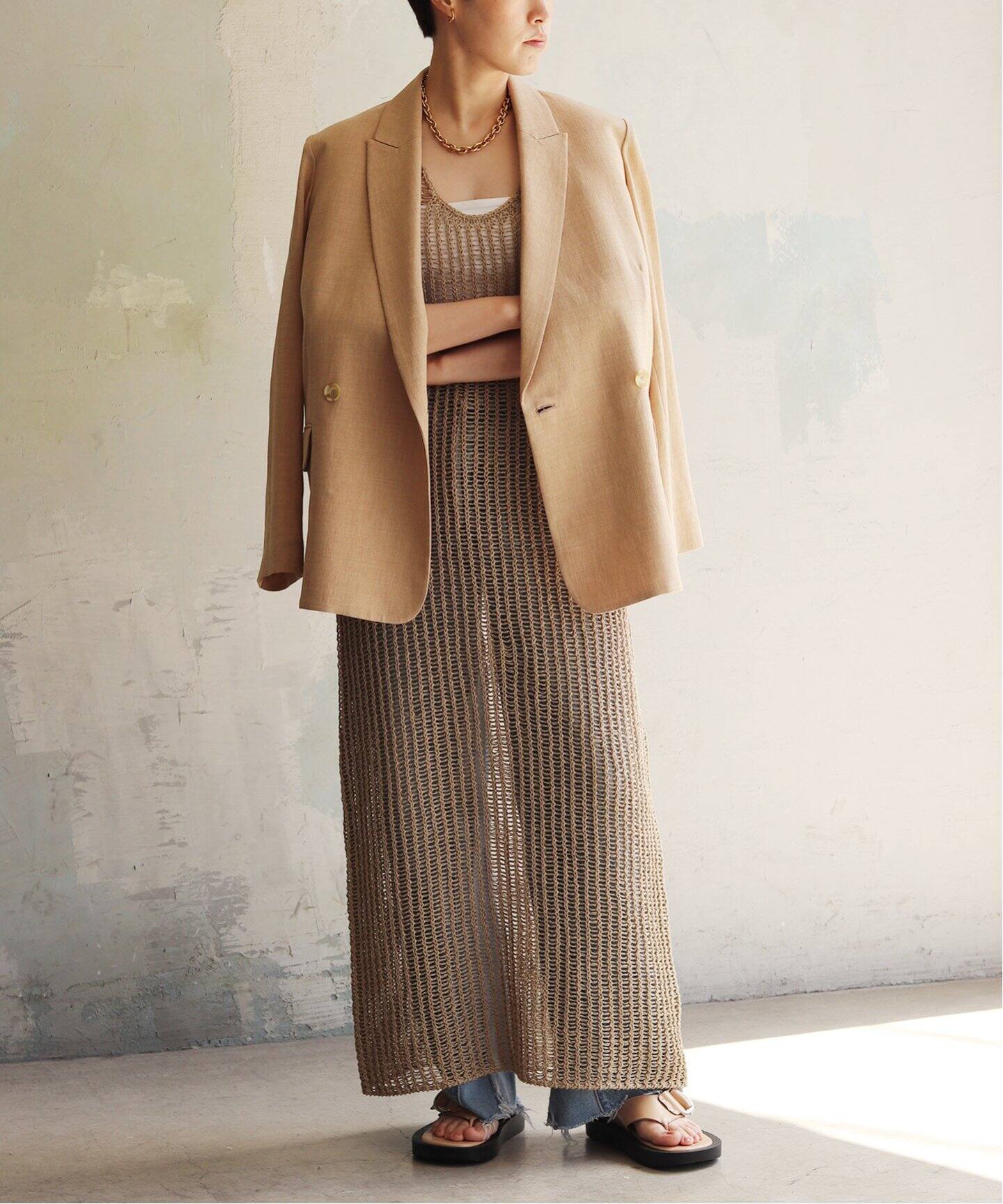 RIAM LINENメッシュTANK ワンピース（ワンピース）｜Plage