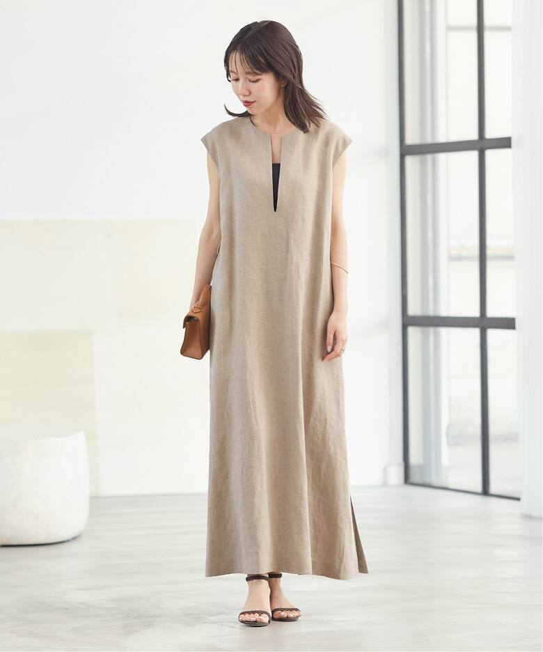 WEB限定追加》Linen フレア ワンピース（ワンピース）｜Plage 