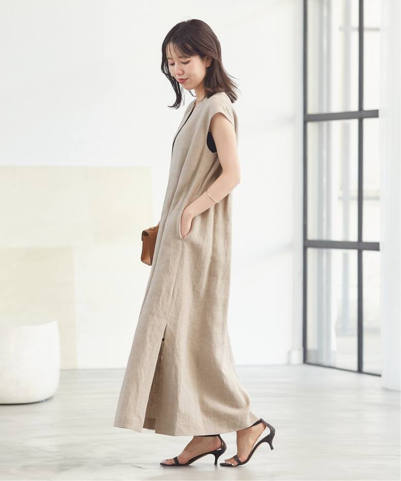 WEB限定追加》Linen フレア ワンピース（ワンピース）｜Plage 