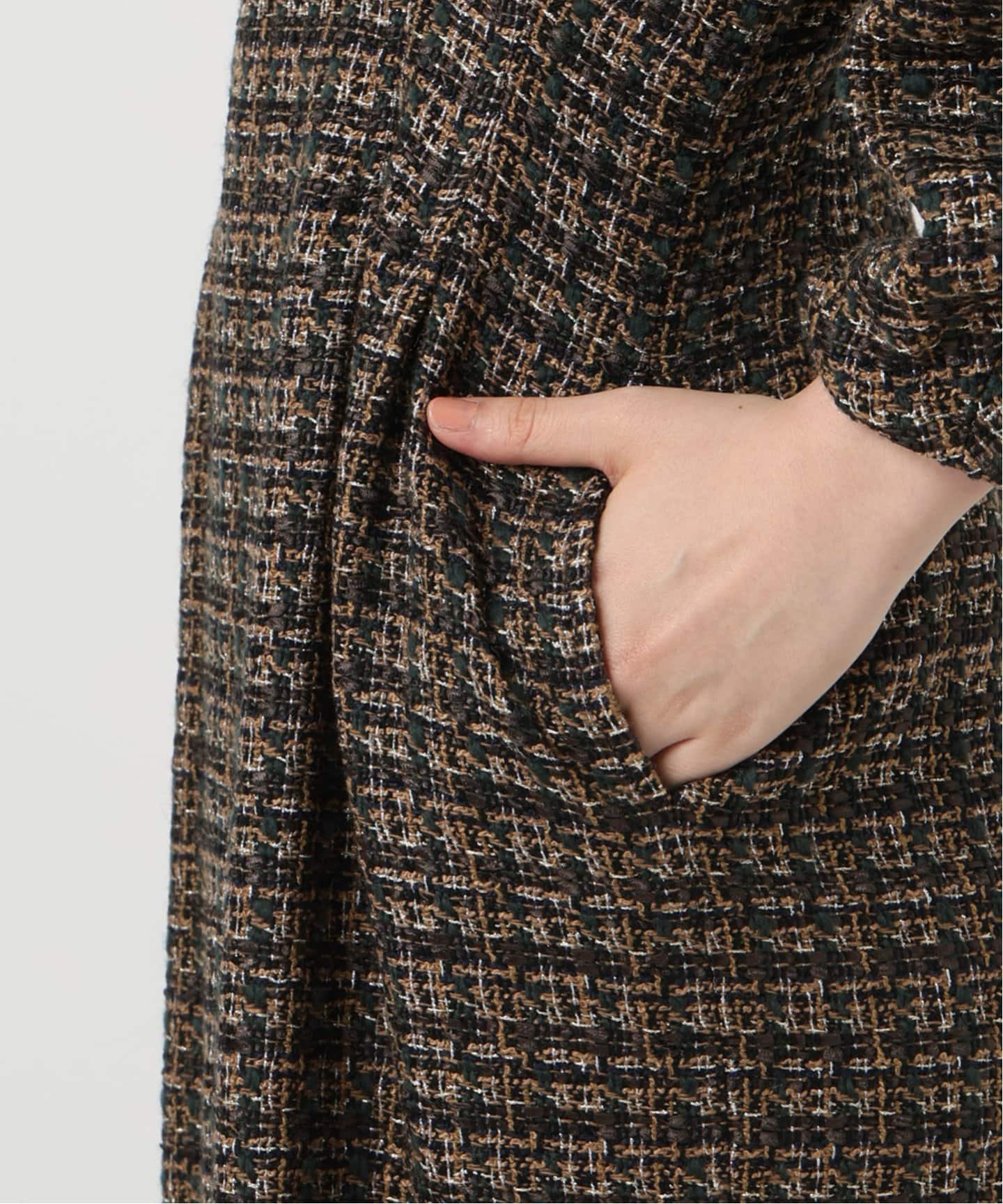 ミックスツイードウエストシェイプワンピース（ワンピース）｜VERMEIL