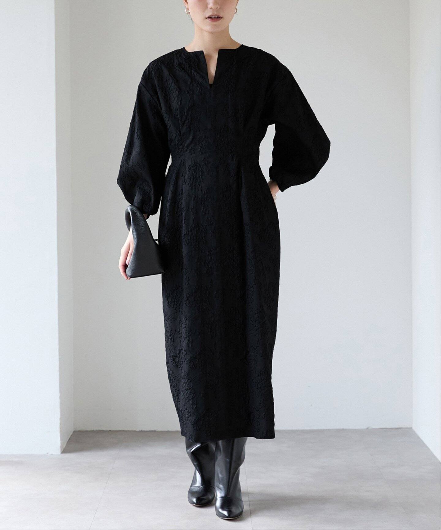 ジャガードウエストシェイプワンピース（ワンピース）｜VERMEIL par  