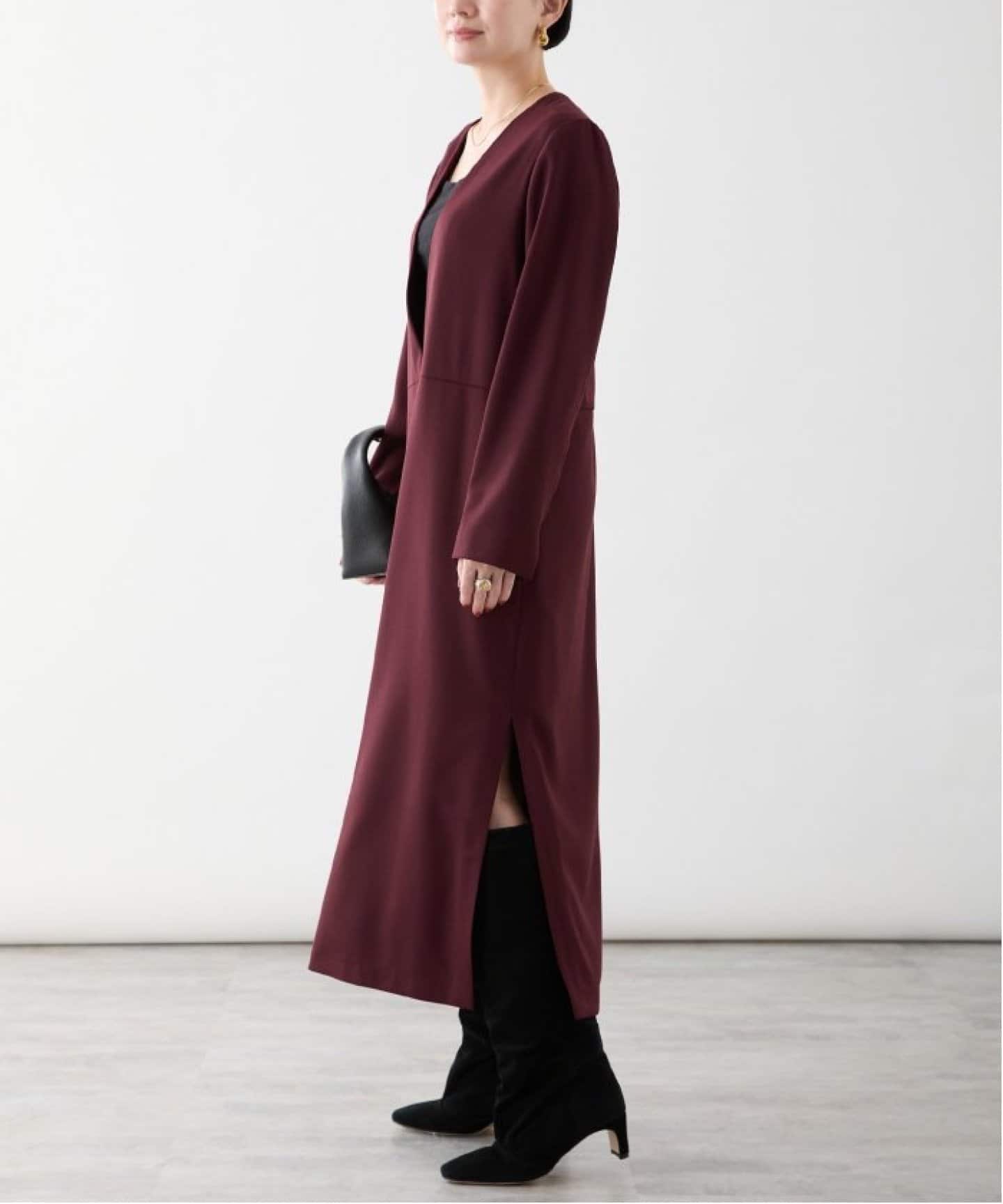 VERMEIL par iena 毛100%　Vネックワンピース　優雅　日本製 クリアウールVネックワンピース（ワンピース）｜VERMEIL par iena