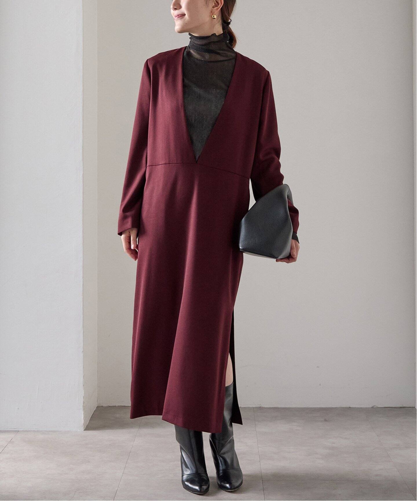 クリアウールVネックワンピース（ワンピース）｜VERMEIL par iena  