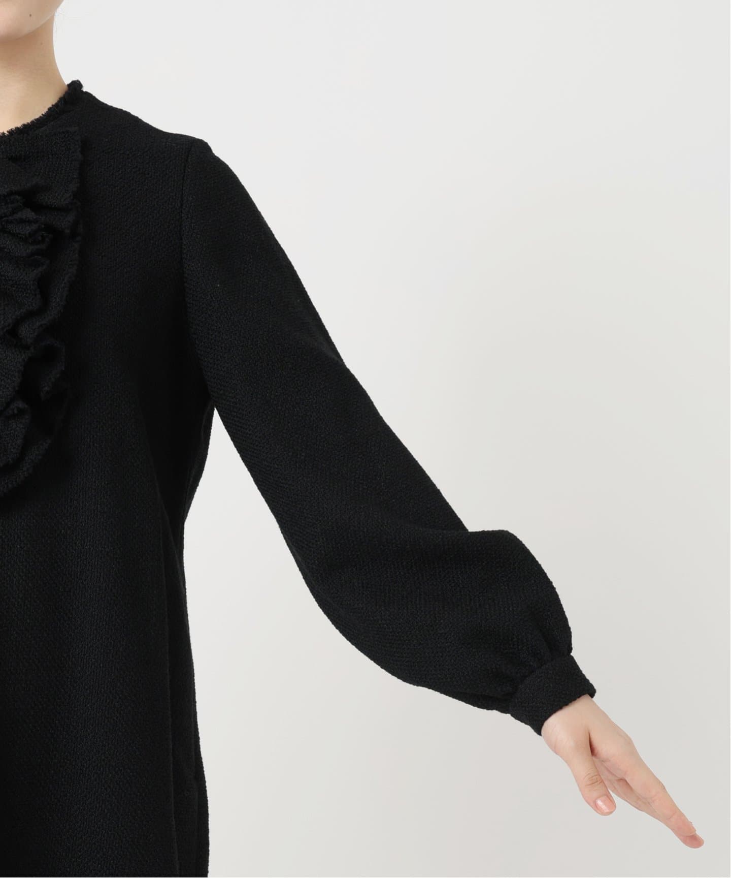 イエナ　ツイード　ワンピース　ドレス ミックスツイードコンビ・ロングナローワンピースドレス「U1206」