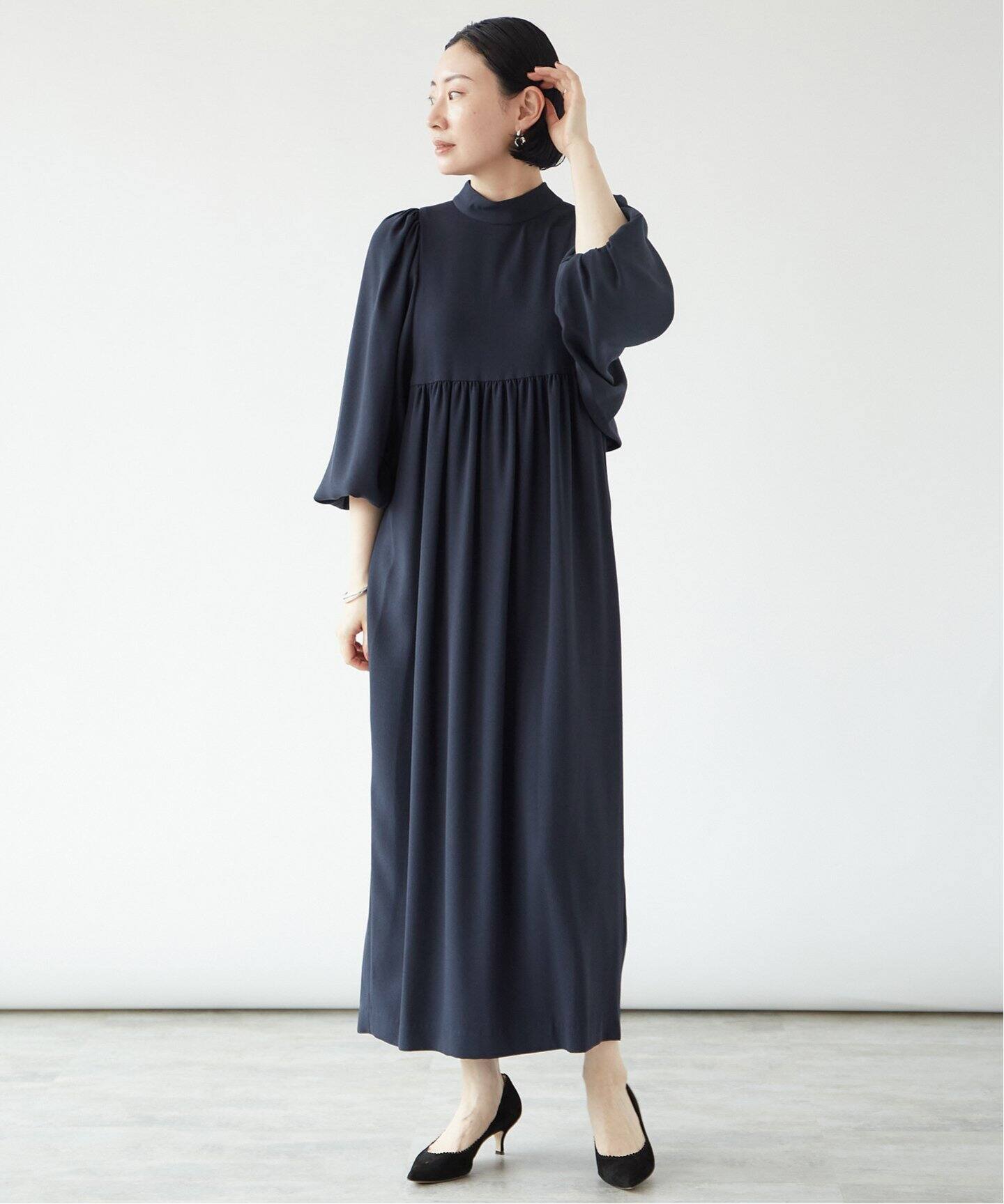 追加2》アセテートバックサテンジョーゼットワンピース（ワンピース  