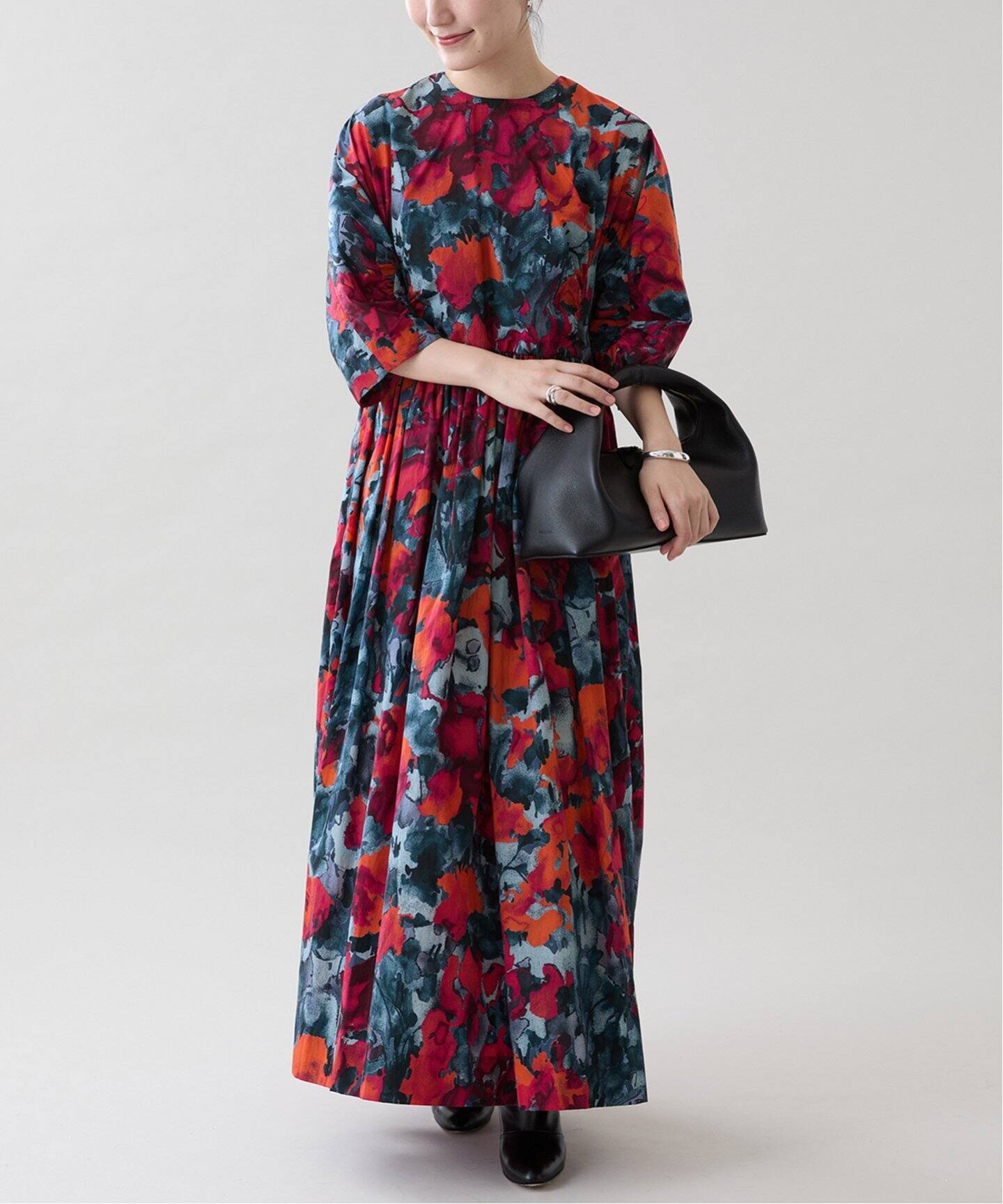 SAQUI（サキ） PRINT GATHERED ONE PIECE 25FW06（ワンピース 
