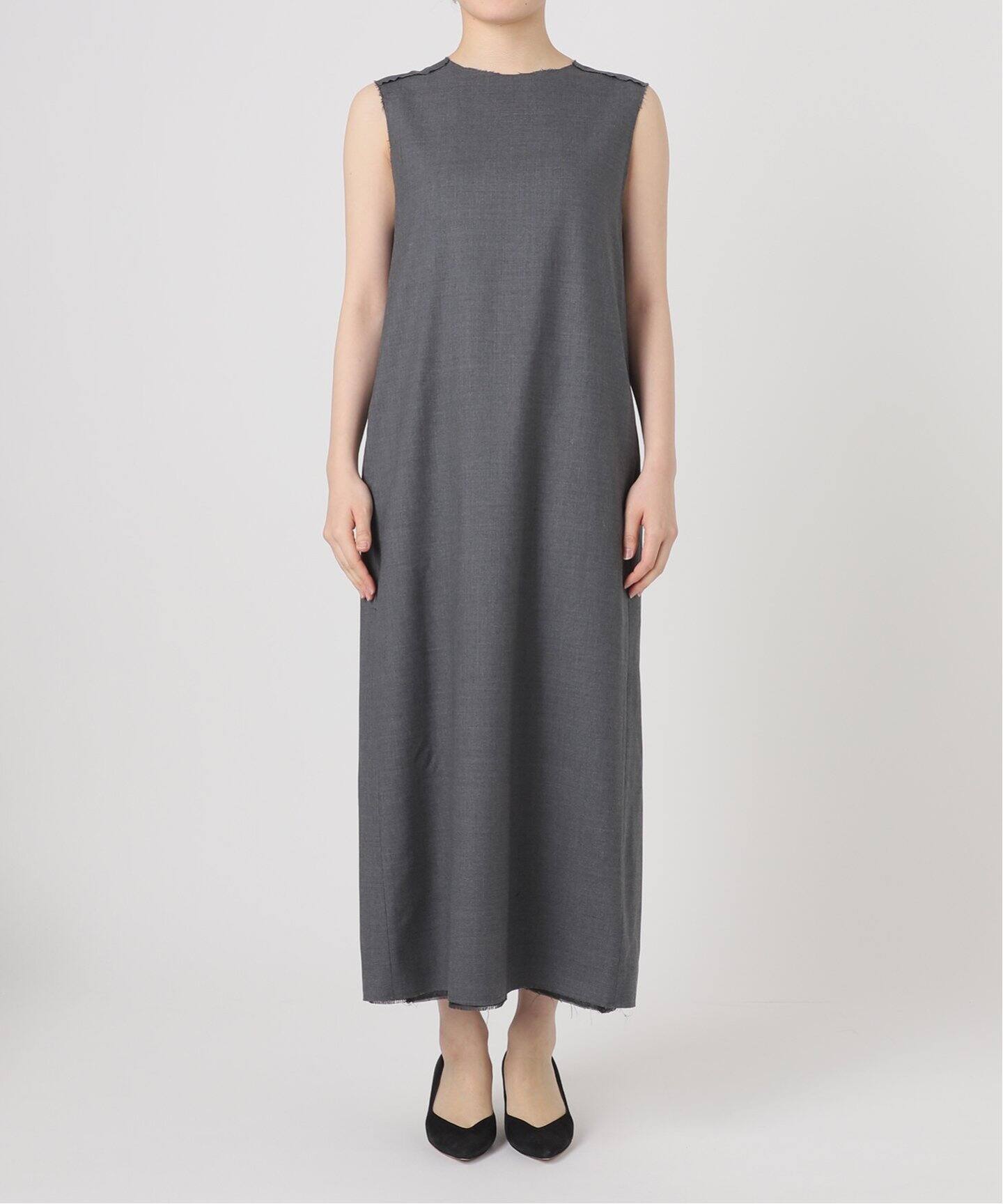 INSCRIRE/アンスクリア】Wool ノースリーブドレス（ワンピース  