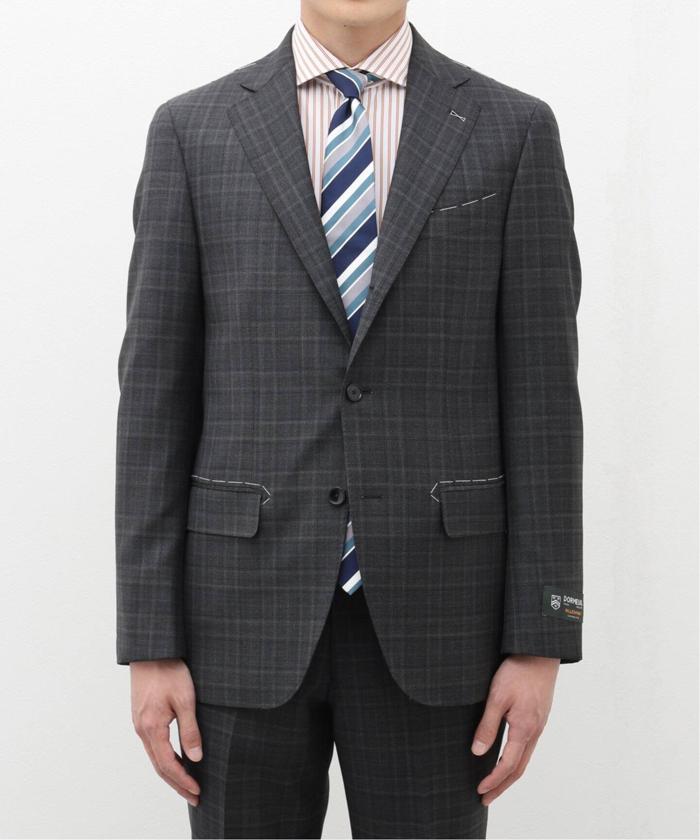 DORMEUIL】D.OLIVER 3ボタン スーツ チェック（スーツ・セットアップ 