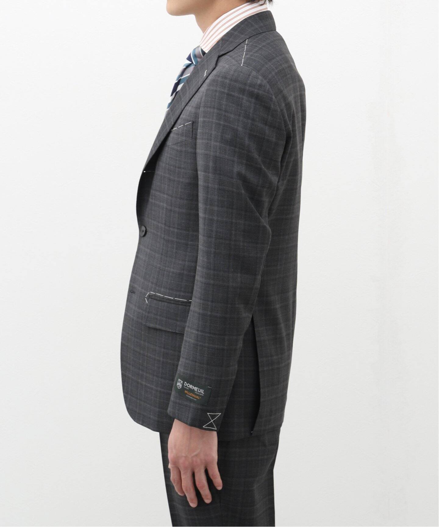 DORMEUIL】D.OLIVER 3ボタン スーツ チェック（スーツ・セットアップ 