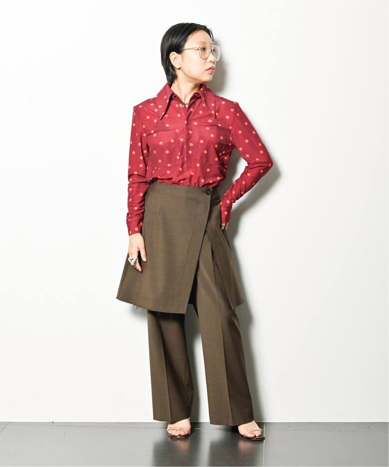 TOGA PULLA DOTS PRINT JERSEY L/S TP242-FJ222：トップス（シャツ 