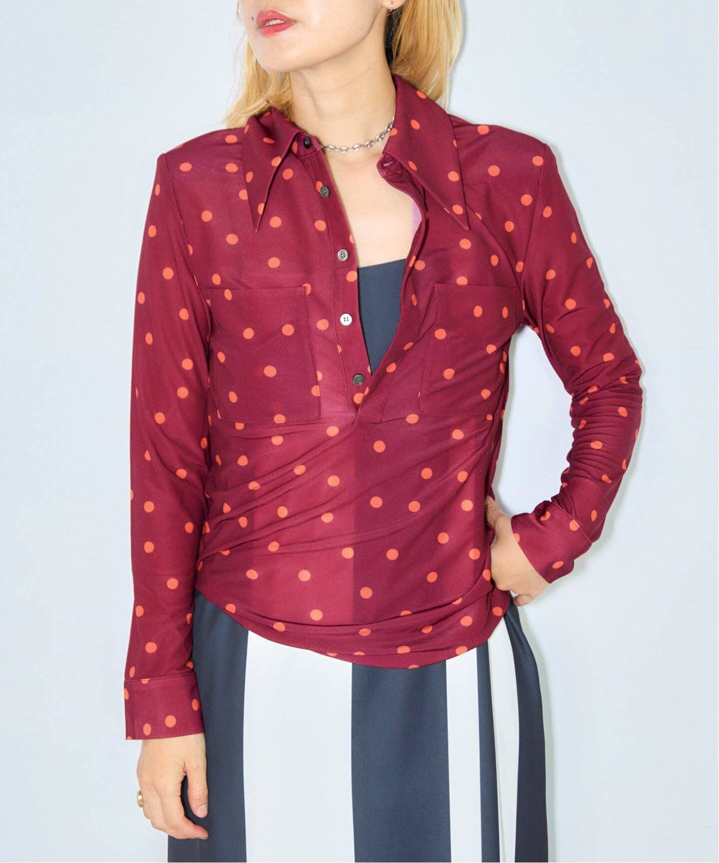 TOGA PULLA DOTS PRINT JERSEY L/S TP242-FJ222：トップス（シャツ 