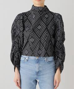 SEEALL / シーオール】GATHER SLEEVE TOP：ブラウス（シャツ／ブラウス 