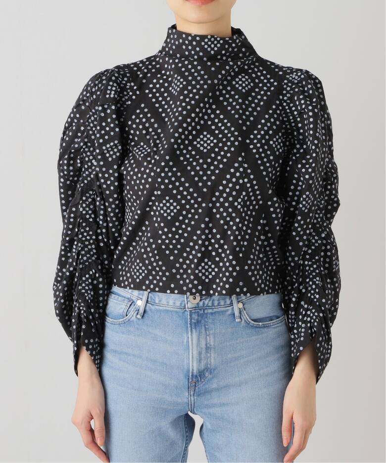 SEEALL / シーオール】GATHER SLEEVE TOP：ブラウス（シャツ／ブラウス 