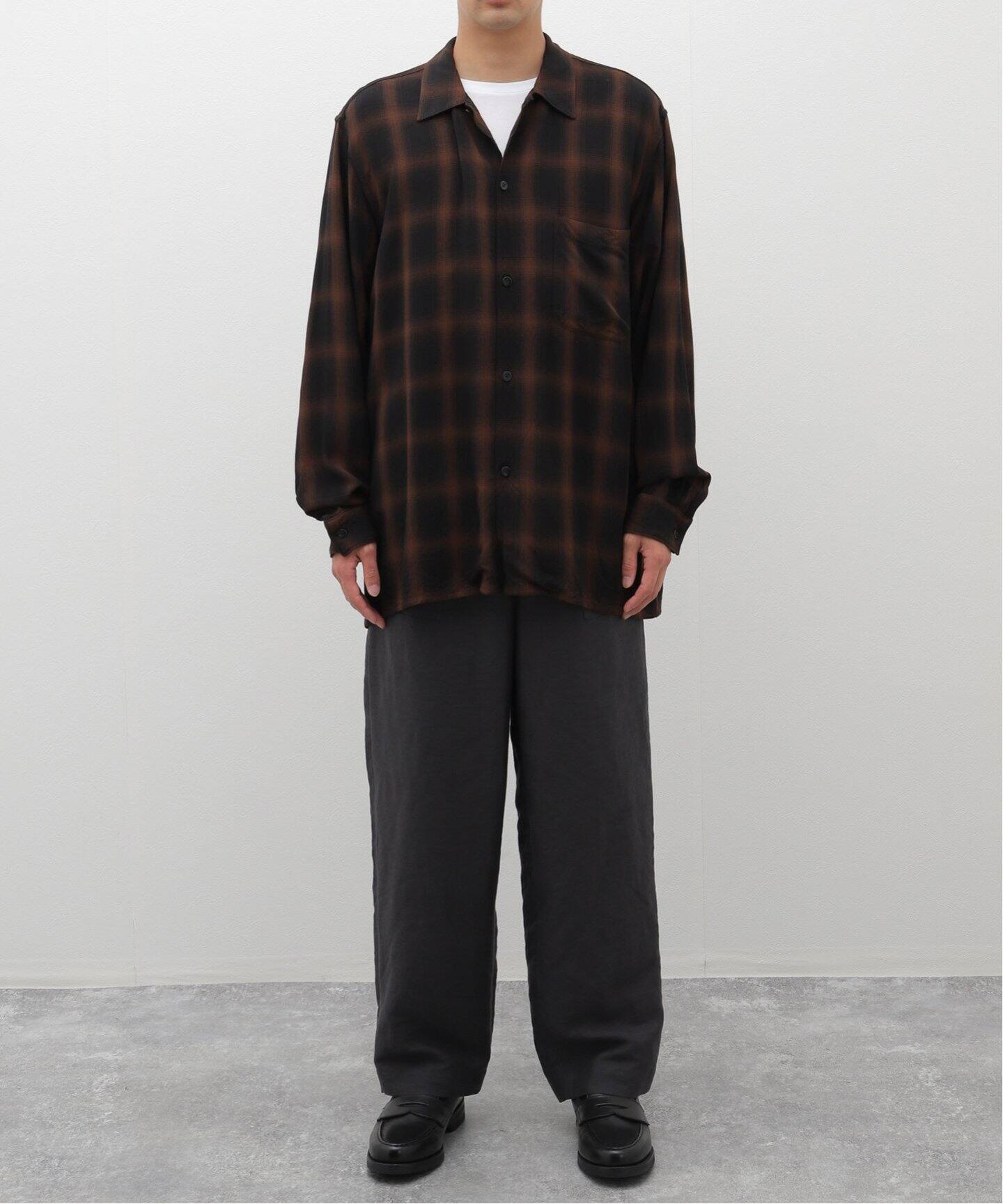 COMOLI / コモリ】レーヨン オープンカラーシャツ（シャツ／ブラウス  