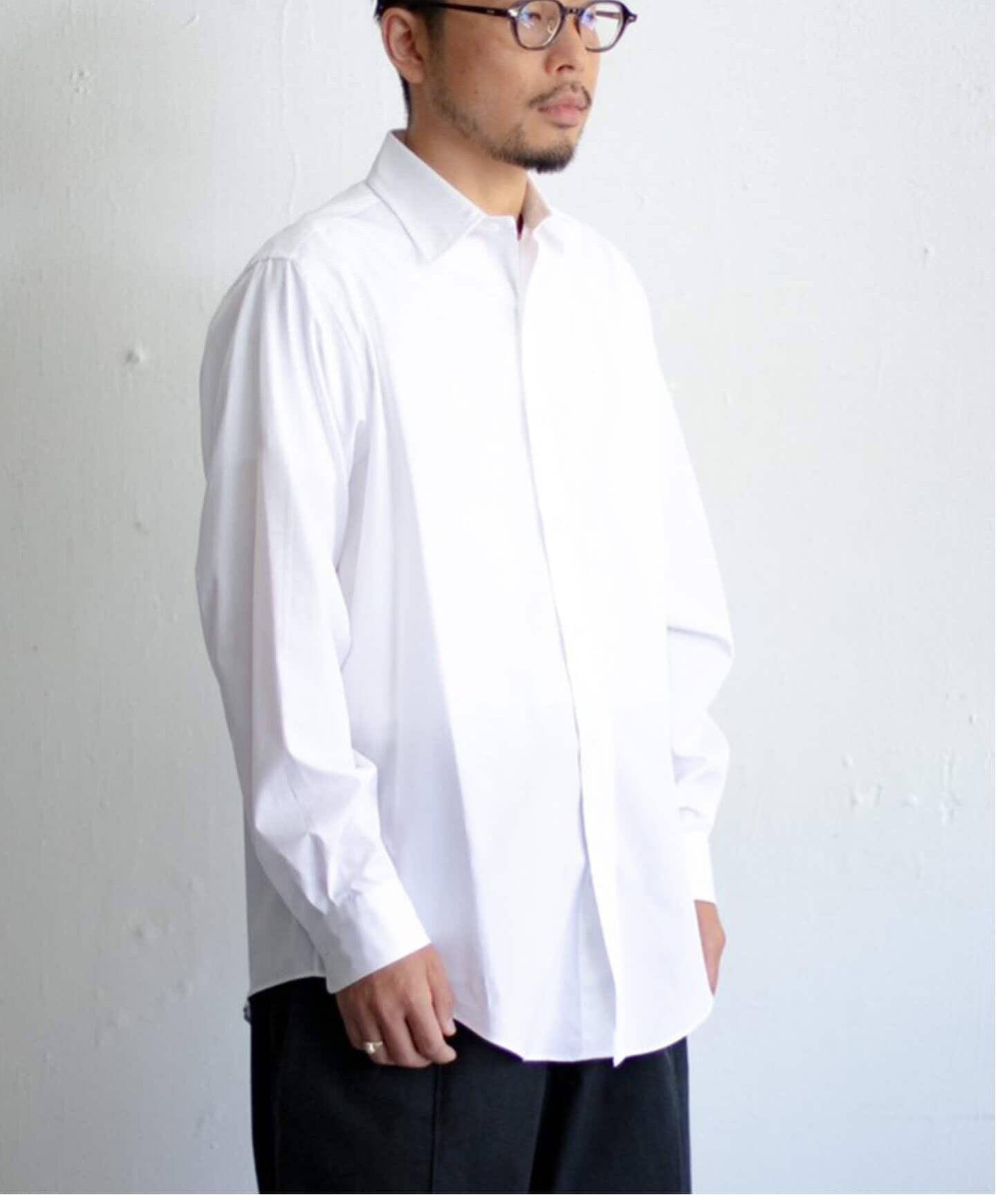 L'ECHOPPE LE スタンダードレギュラーシャツ ホワイト STD1 EL/エル】100/2 Regulercollar SH（シャツ／ブラウス）｜L