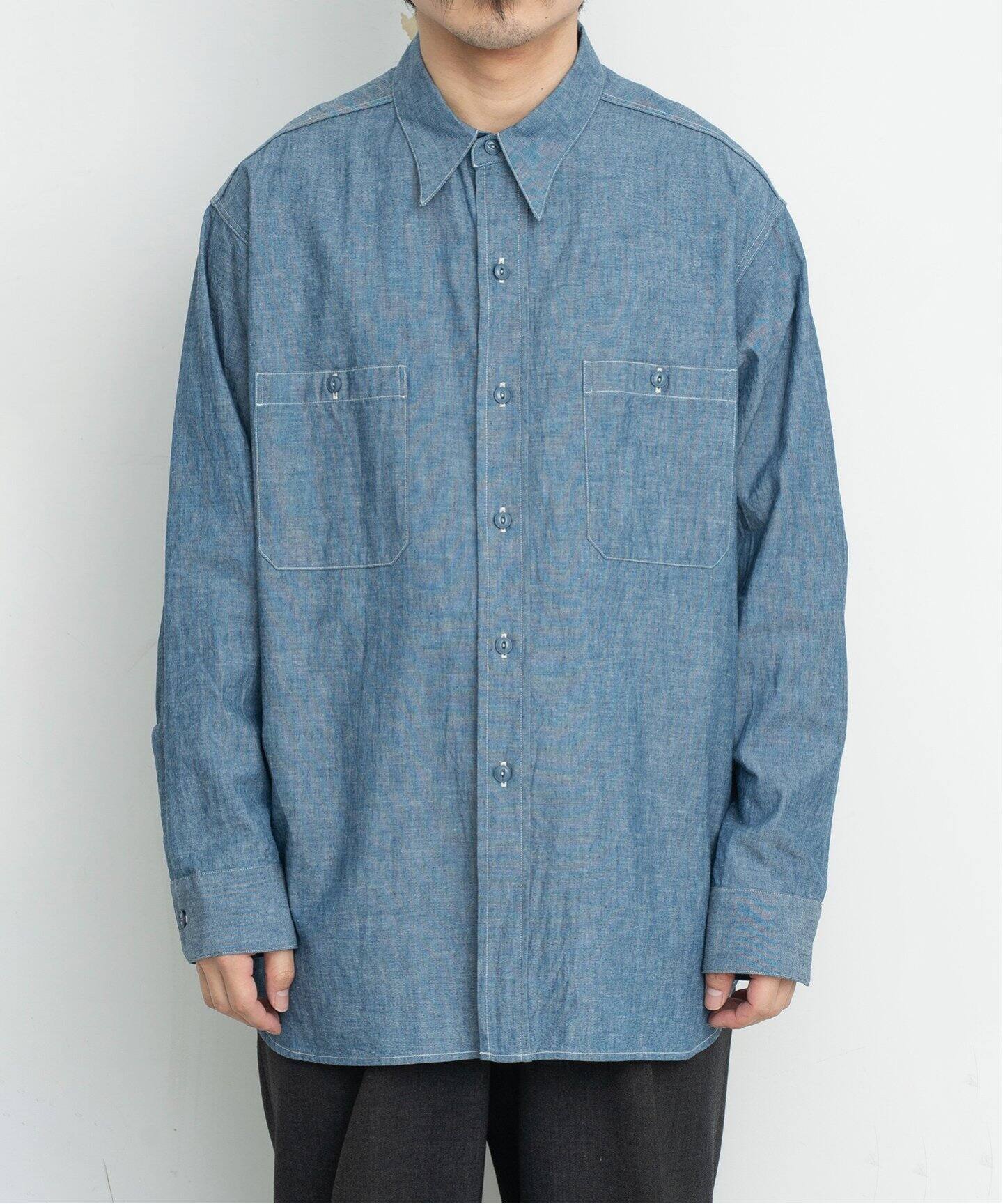 LE / エルイー】WIDE Chambray Shirts（シャツ／ブラウス）｜L