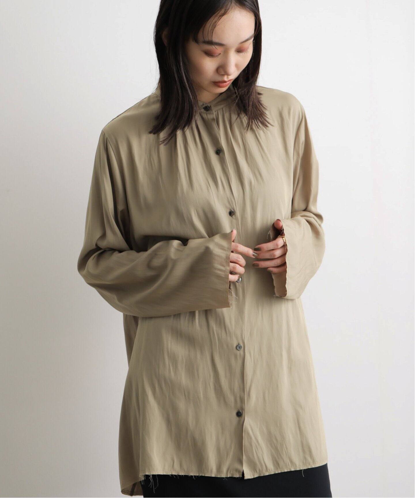 ETRE TOKYO バンドカラーフレアシャツ（シャツ／ブラウス）｜BOICE 