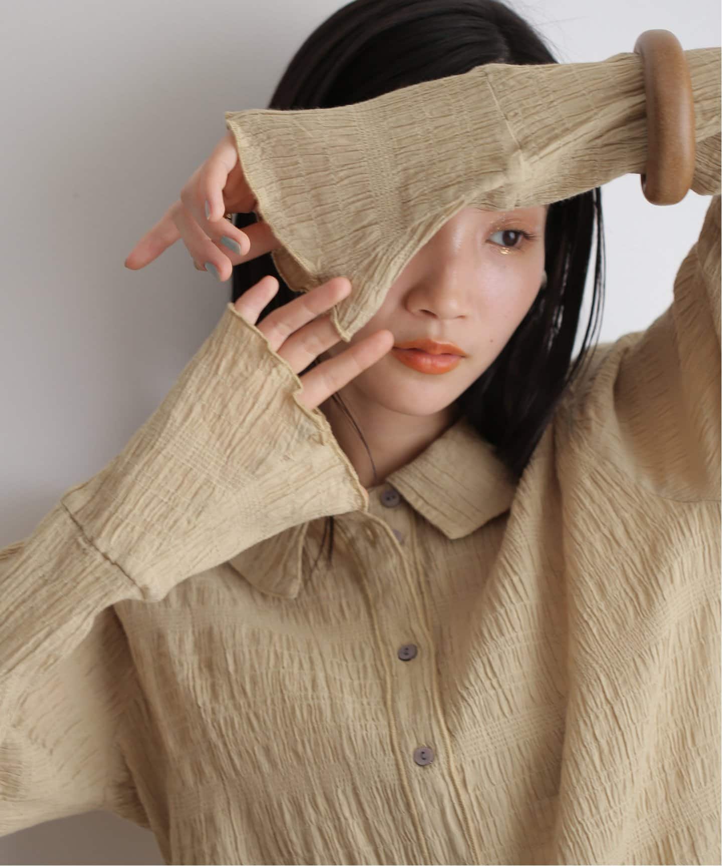 anuke◎flower shirring shirt anuke / Flower Shirring Shirts