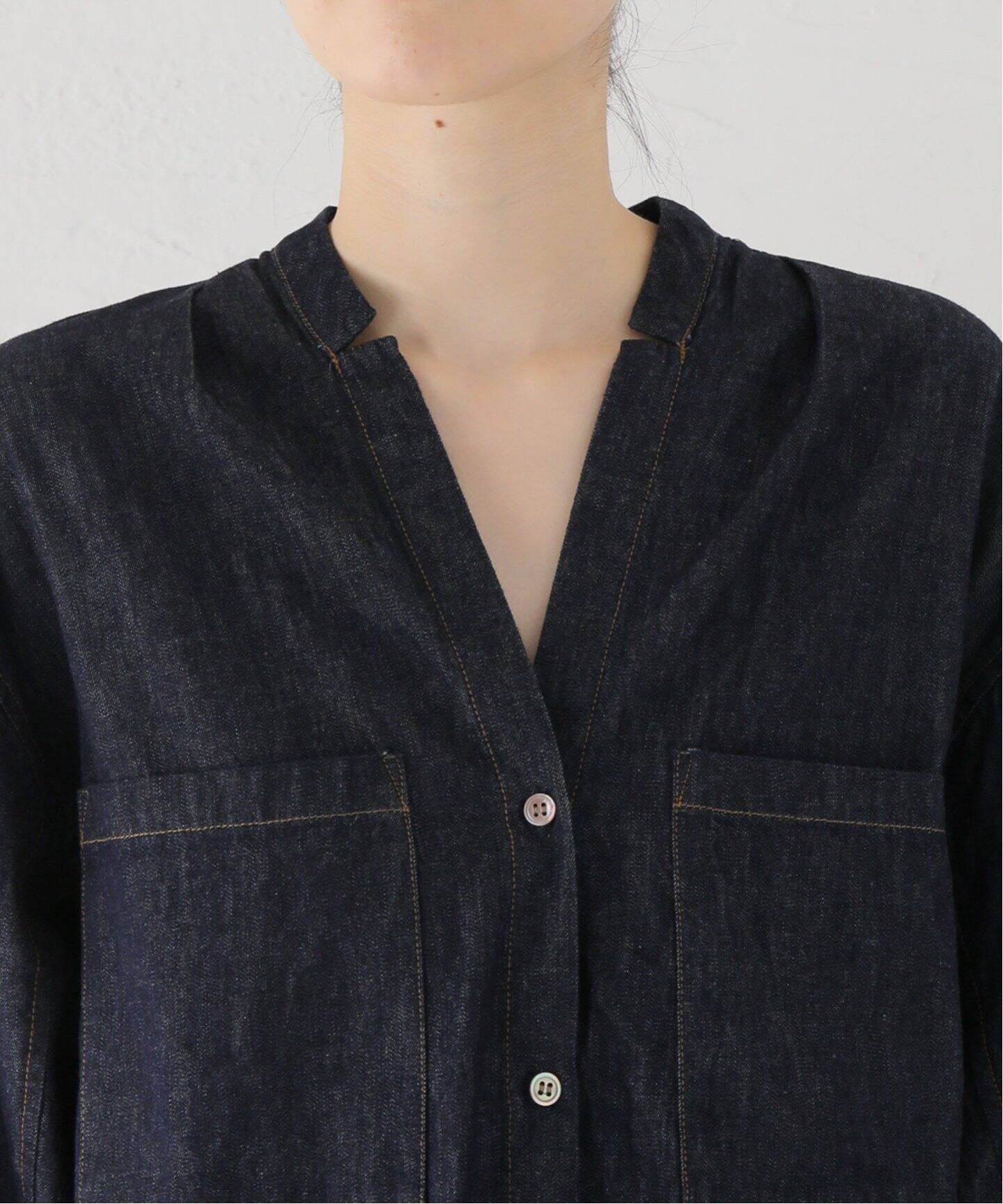 Munich/ミューニック】washed slub denim shirt（シャツ／ブラウス 
