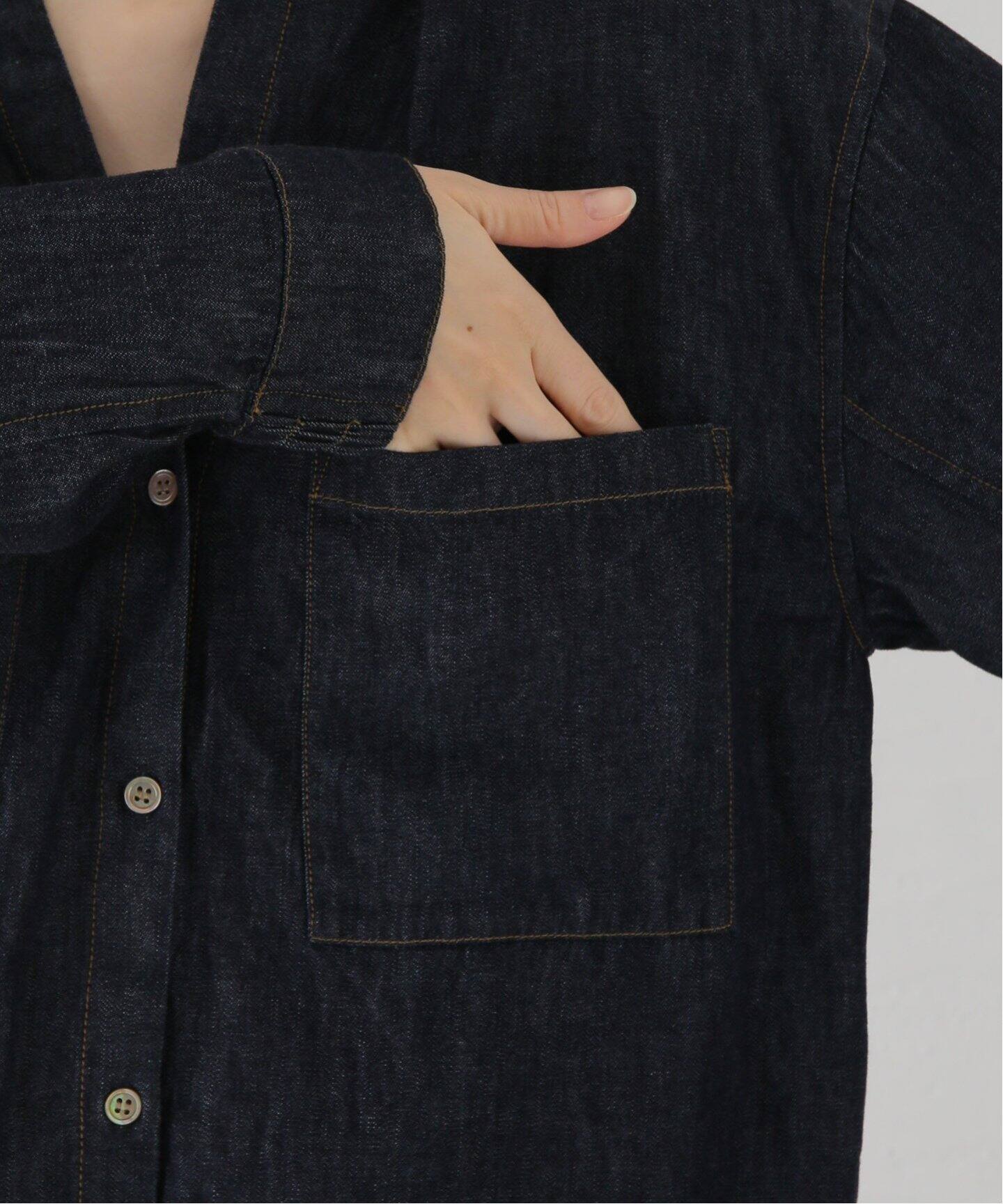 Munich/ミューニック】washed slub denim shirt（シャツ／ブラウス rienda☆水着ワンピース