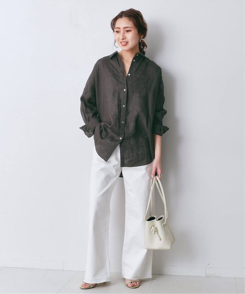 ≪追加≫80リネンカシュクールビッグシャツ（シャツ／ブラウス 