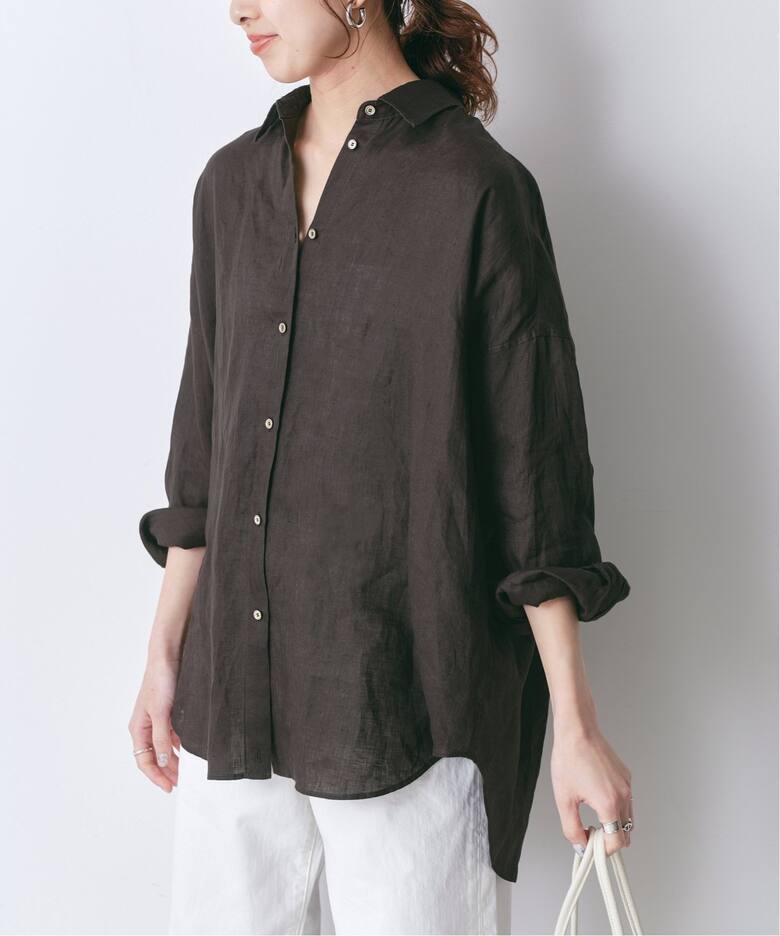 ≪追加≫80リネンカシュクールビッグシャツ（シャツ／ブラウス 