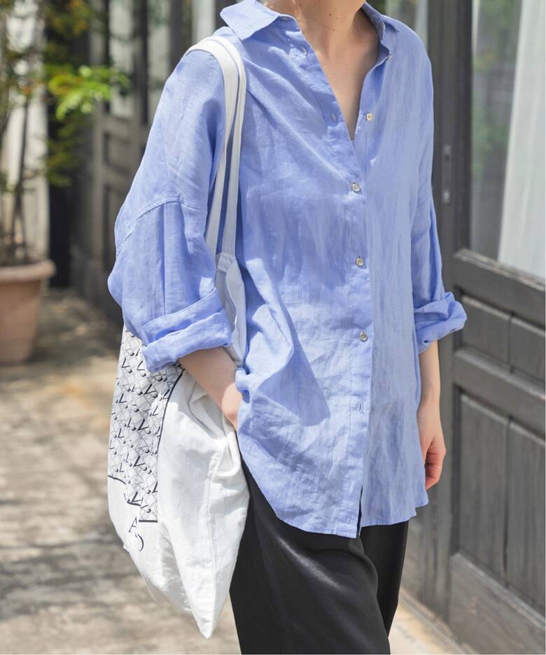 ≪追加≫80リネンカシュクールビッグシャツ（シャツ／ブラウス 