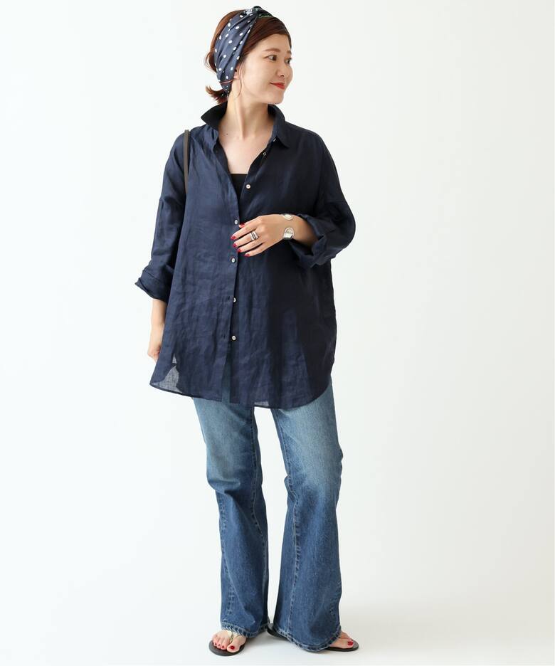 ≪追加≫80リネンカシュクールビッグシャツ（シャツ／ブラウス 