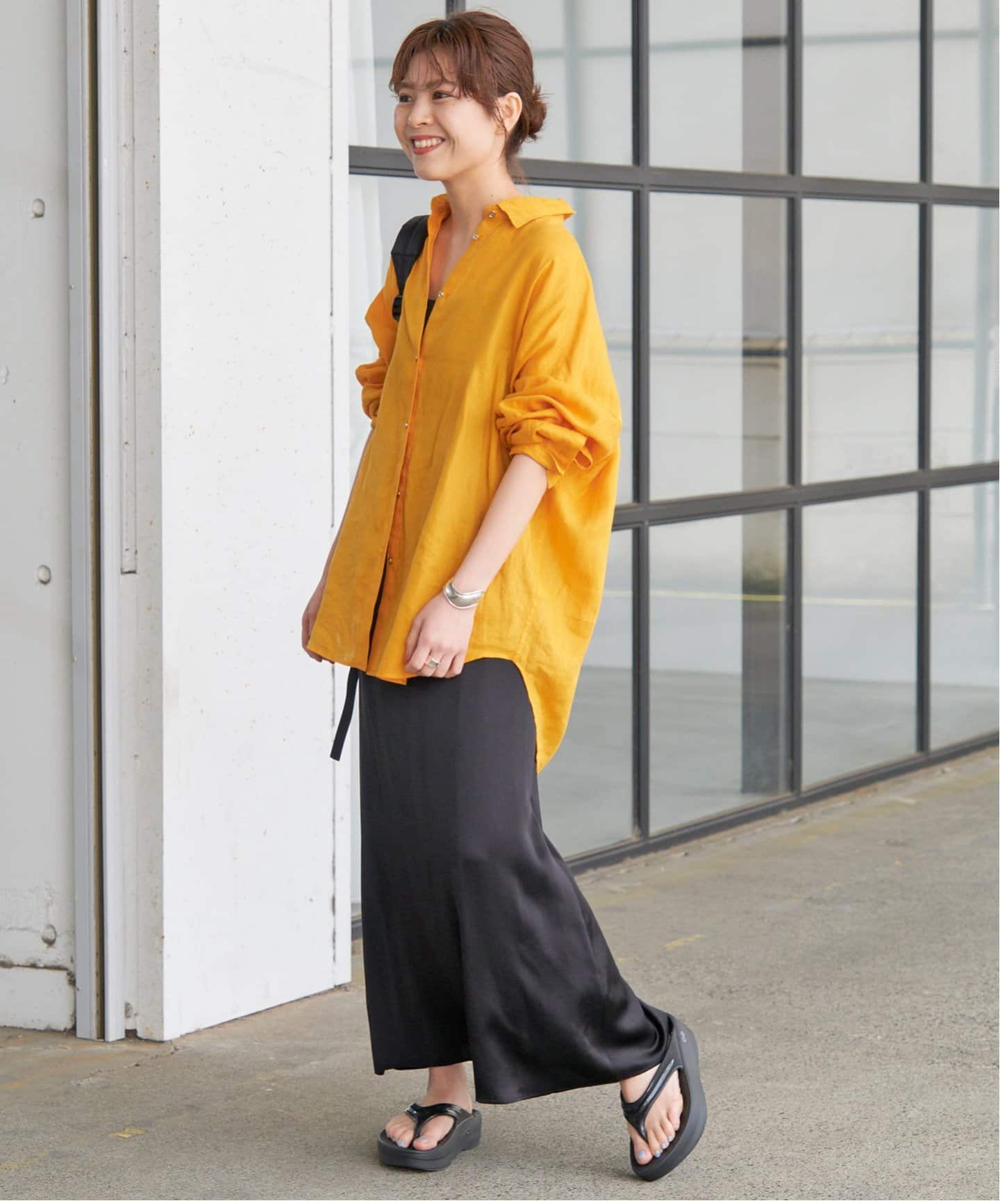 ≪追加≫80リネンカシュクールビッグシャツ（シャツ／ブラウス