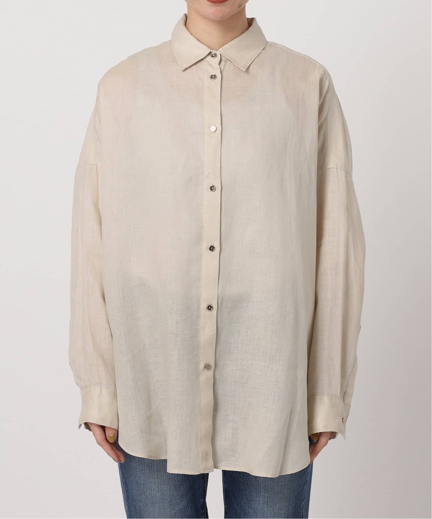 ≪追加≫80リネンカシュクールビッグシャツ（シャツ／ブラウス
