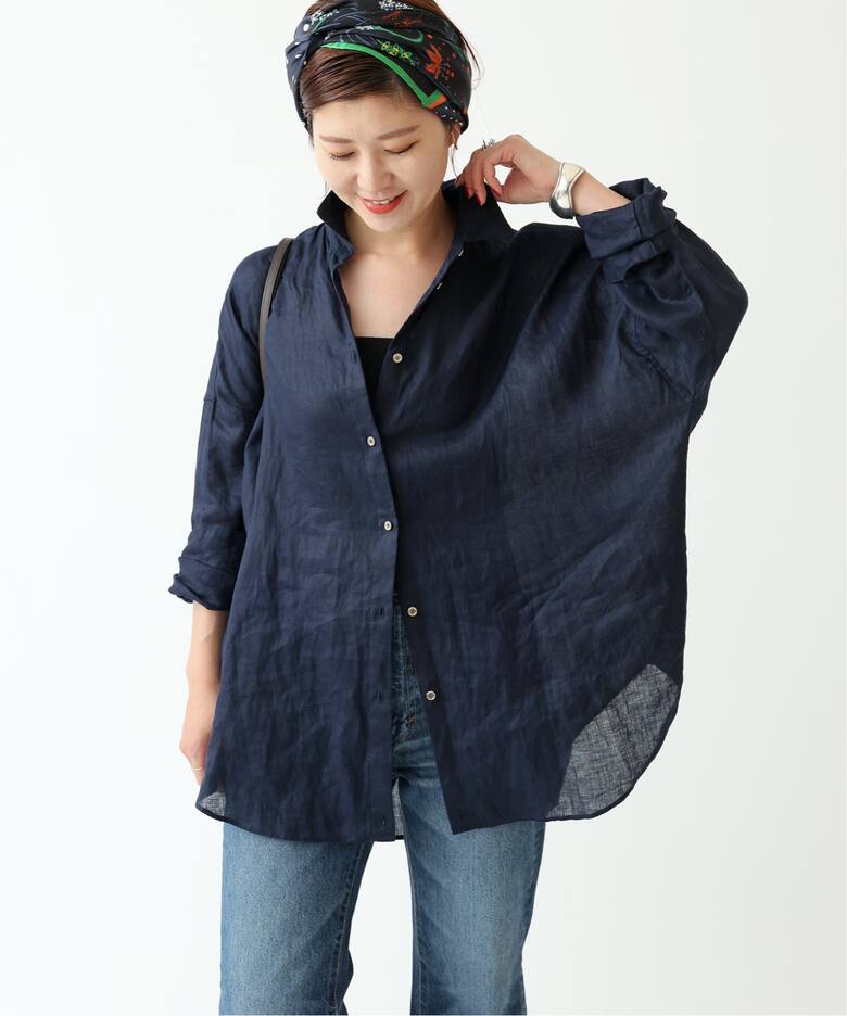 ≪追加2≫80リネンカシュクールビッグシャツ（シャツ／ブラウス  
