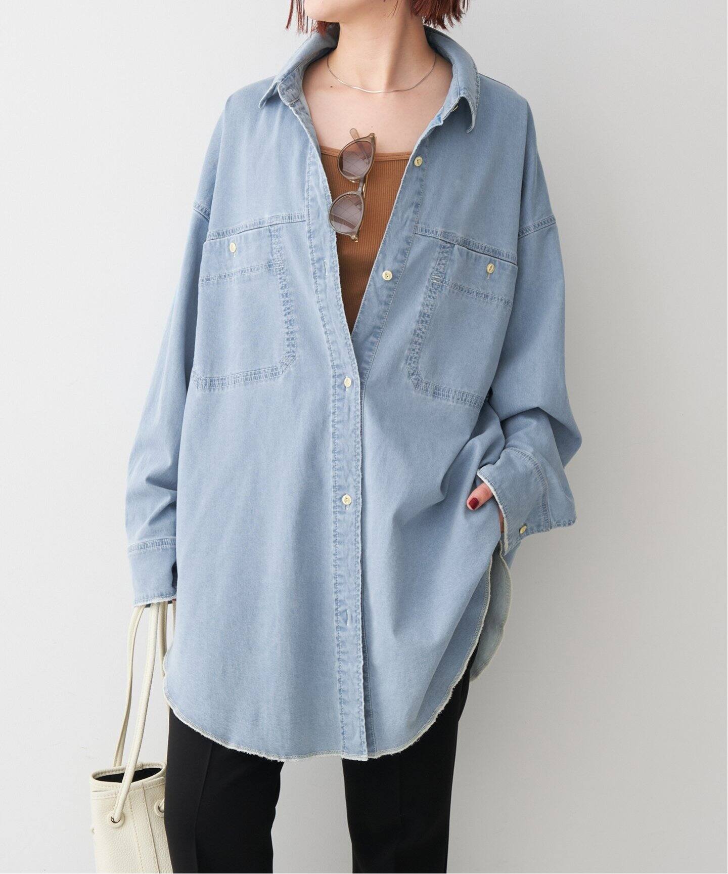 【Spick&Span】ブリーチデニムルーズシャツ ブリーチデニムルーズシャツ（シャツ／ブラウス）｜Spick & Span