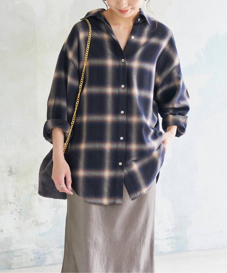 追加》オンブレーチェックルーズシャツ（シャツ／ブラウス）｜Spick  