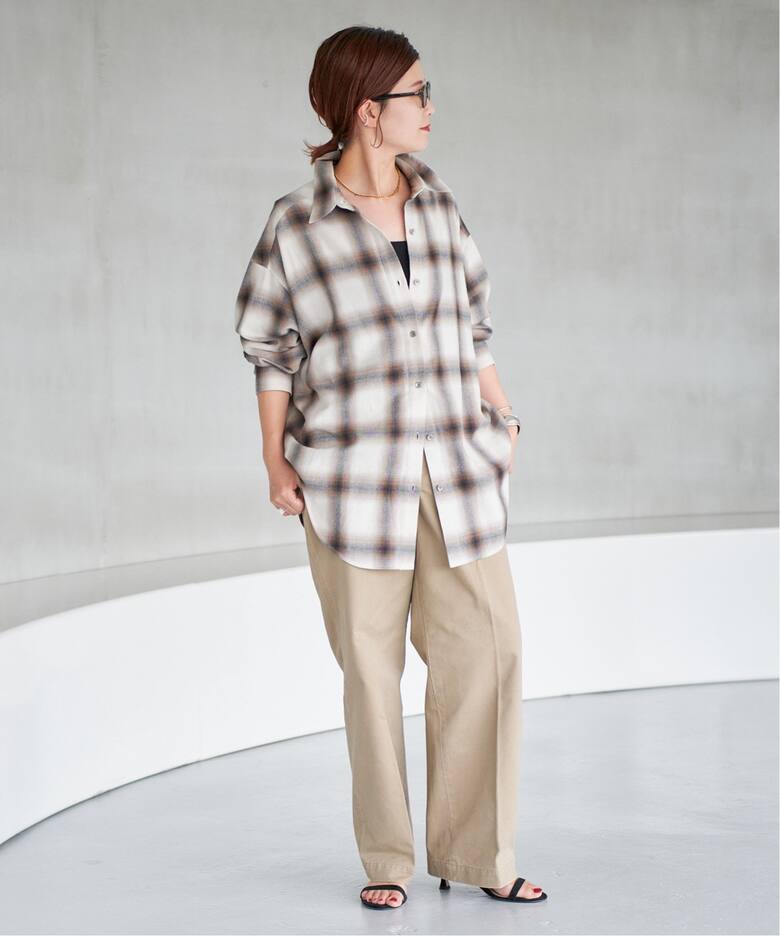 追加》オンブレーチェックルーズシャツ（シャツ／ブラウス）｜Spick  