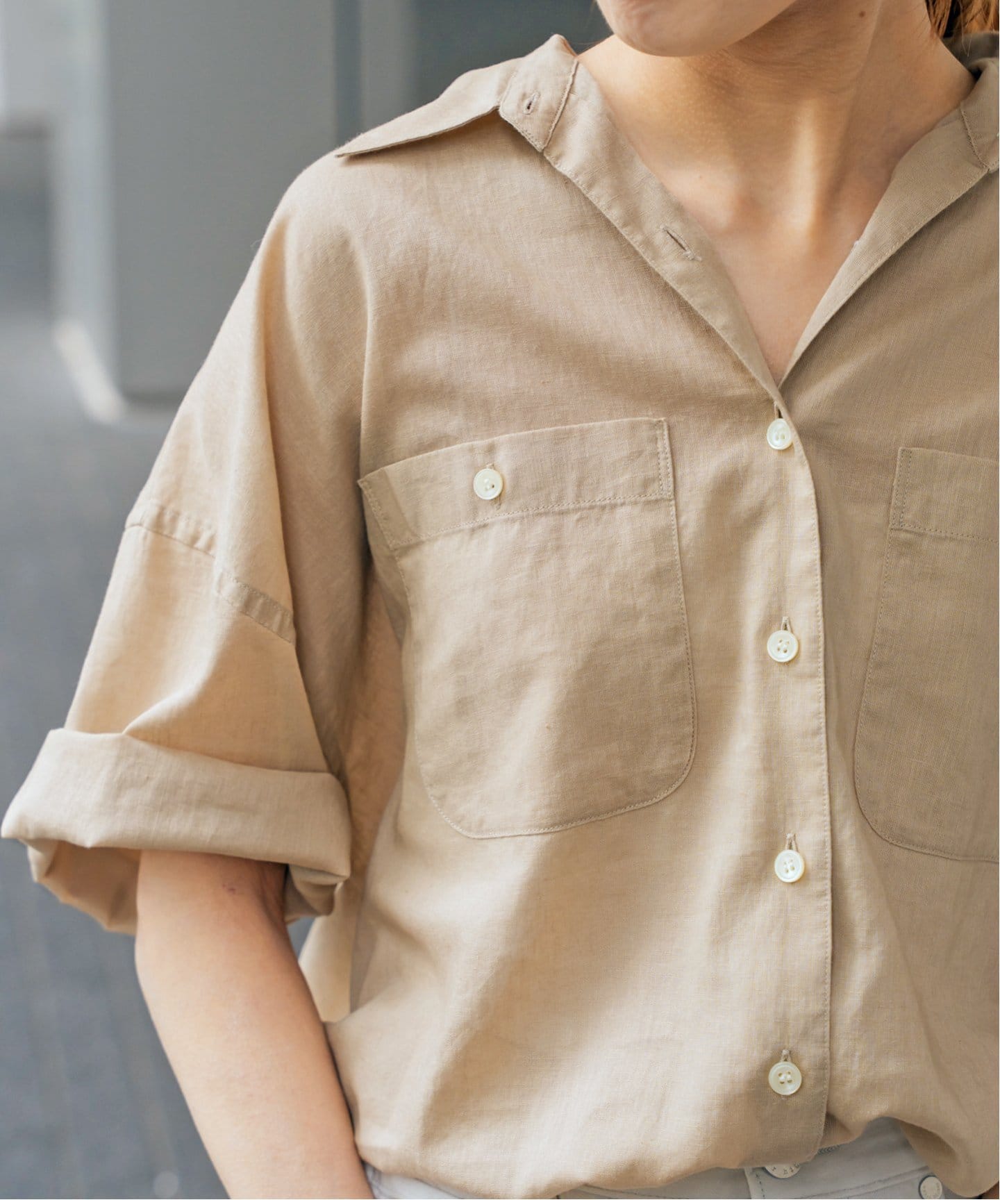 ANNIK リネンコットン バルーンスリーブシャツ 新品 ANNIK リネンコットン バルーンスリーブシャツ 新品