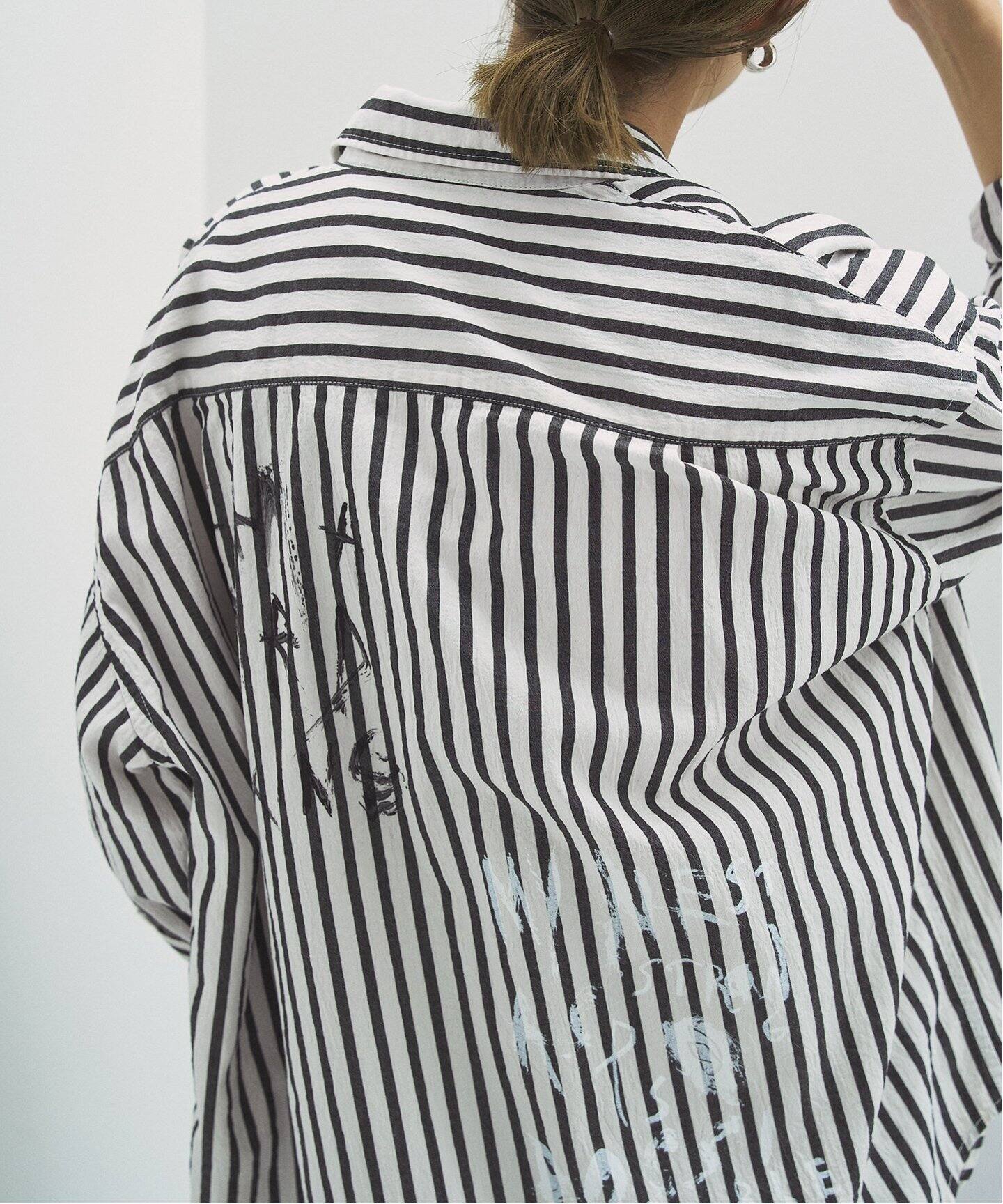 LEVI PATA×FRAMeWORK ストライプシャツ（シャツ／ブラウス  