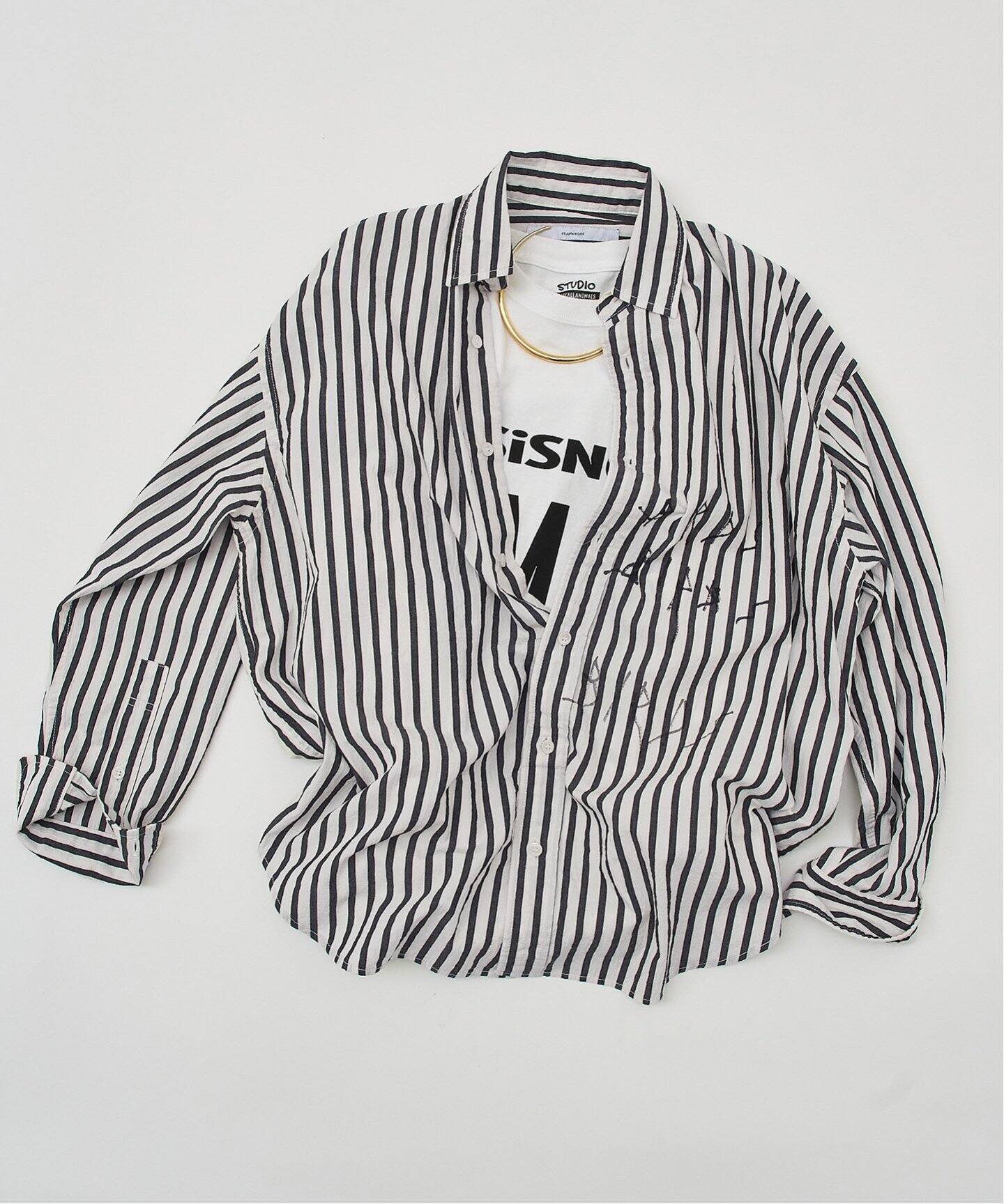 LEVI PATA×FRAMeWORK ストライプシャツ（シャツ／ブラウス  