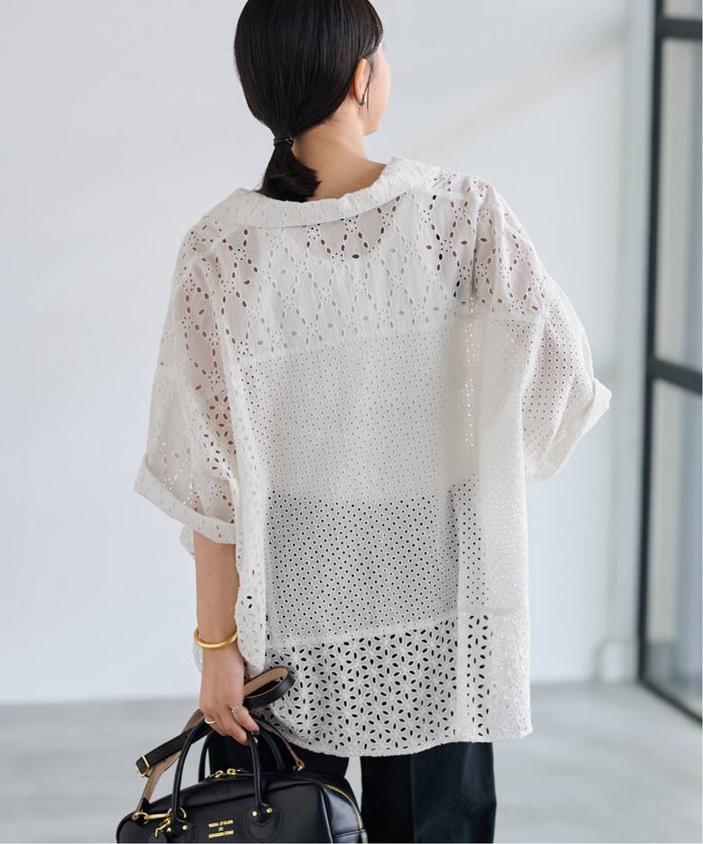 ≪WEB限定追加≫カットワーク刺繍半袖シャツ（シャツ／ブラウス 
